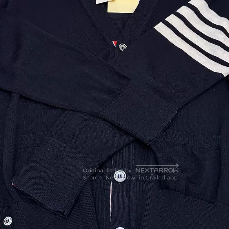 Thom Browne Thom Browne Classic Four Stripe Wool Cardigan in Dark Blue Size US M / EU 48-50 / 2 - 6 Thumbnail