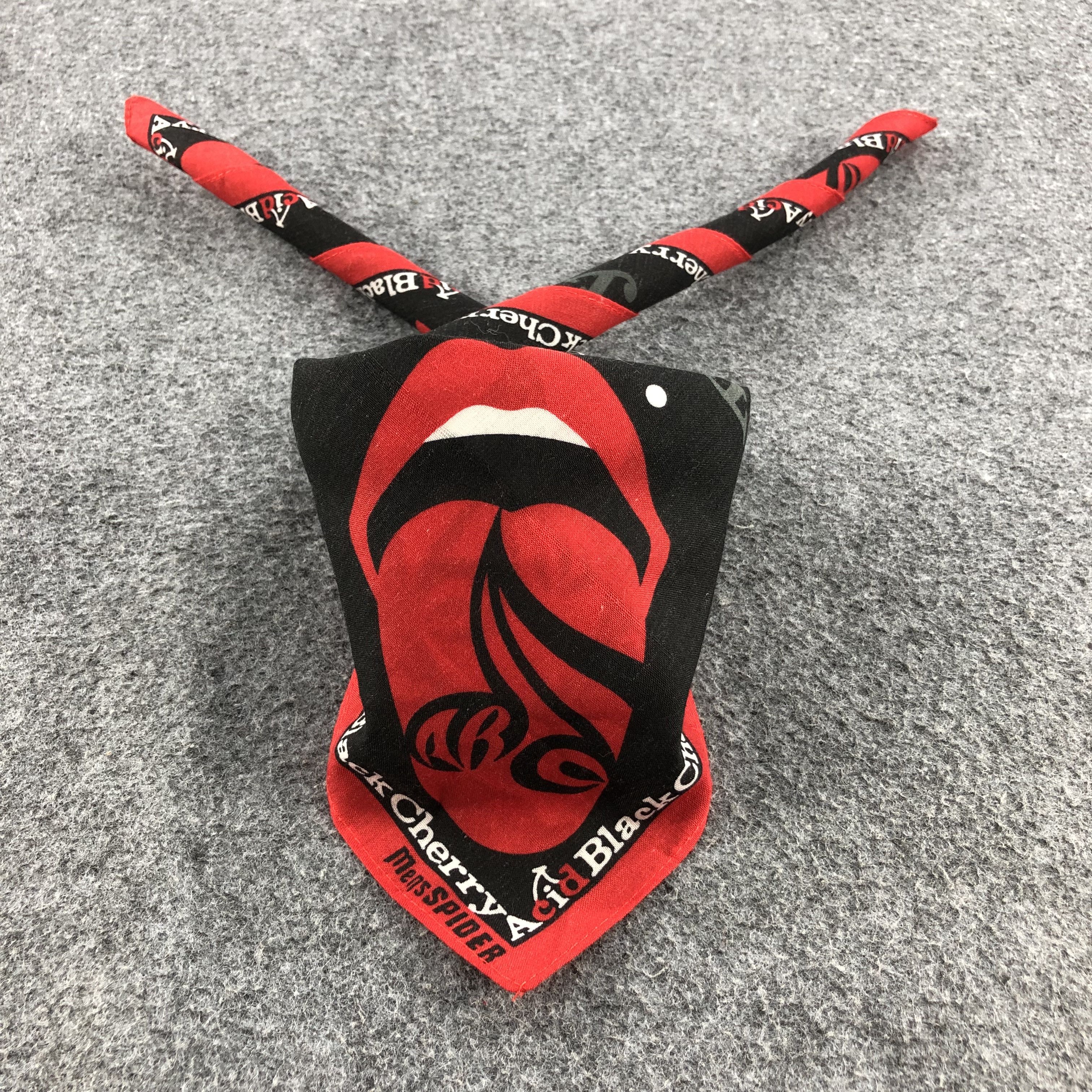 Vintage Acid Black Cherry Handkerchief Neckerchief Bandana H1334 Size ONE SIZE - 2 Thumbnail