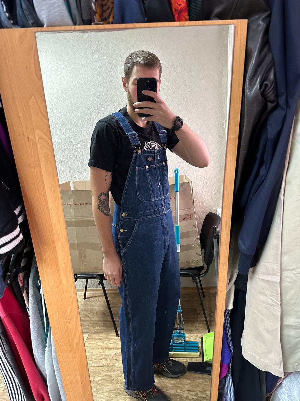 Dickies × Vintage Dickies vintage workwear denim bib overall size 34 x 32 blue Size US 34 / EU 50 - 19 Thumbnail
