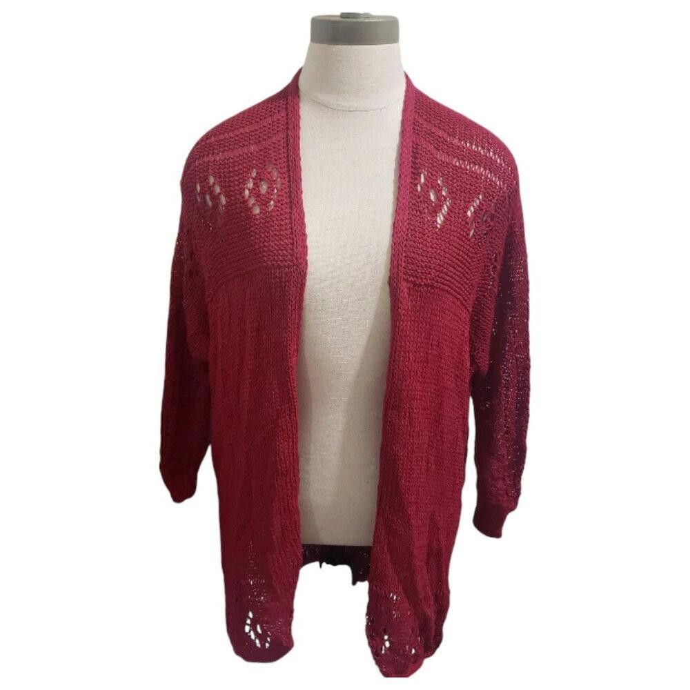 Designer CT1909 Wooden Ships Red open Long Sleeve Cardigan X/S Size XS / US 0-2 / IT 36-38 - 1 Thumbnail