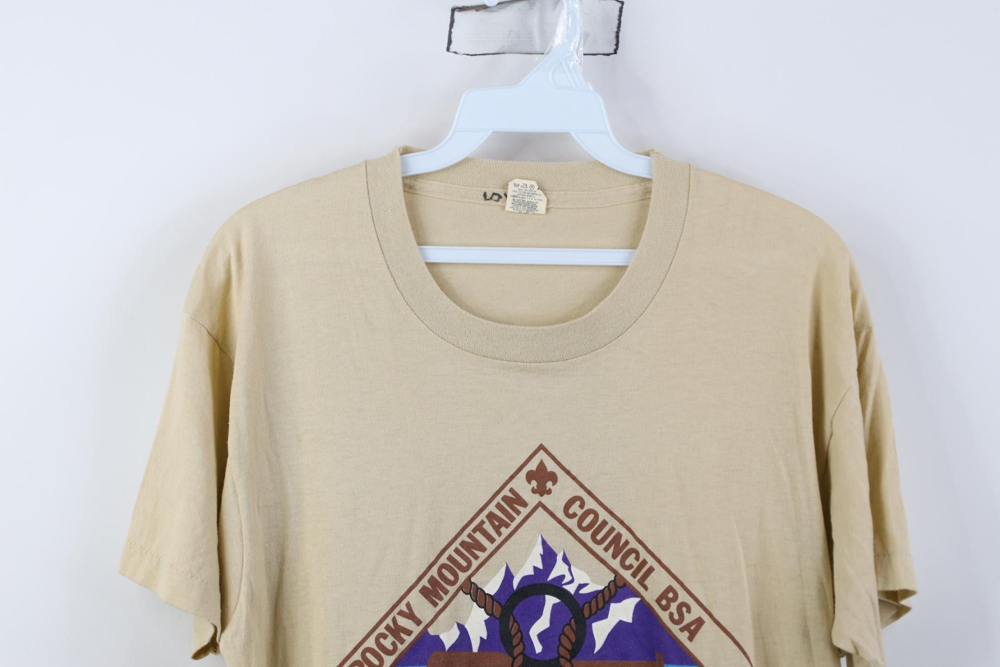 Vintage Vintage 80s Boy Scouts of America Rocky Mountain T-Shirt Size US L / EU 52-54 / 3 - 2 Thumbnail