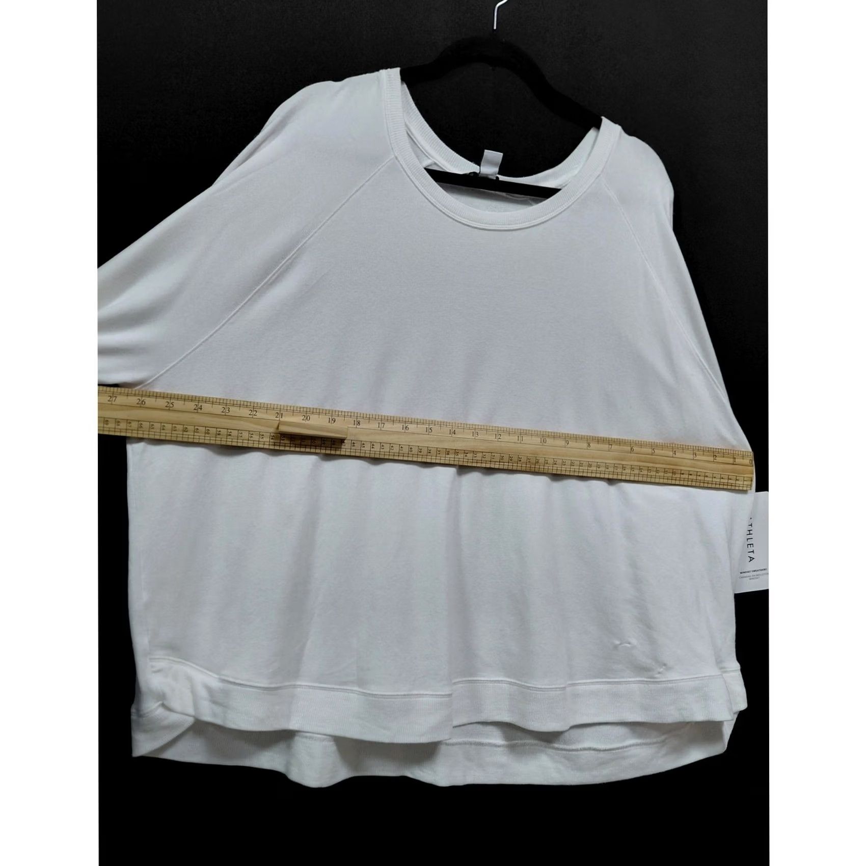Athleta NWT Athleta White Long Sleeve Top Solid Knit Women size 3X Crew Neck Pullover Relaxed Fit Modal Spandex Everyday Casual Size XXL / US 16-18 / IT 52-54 - 5 Thumbnail