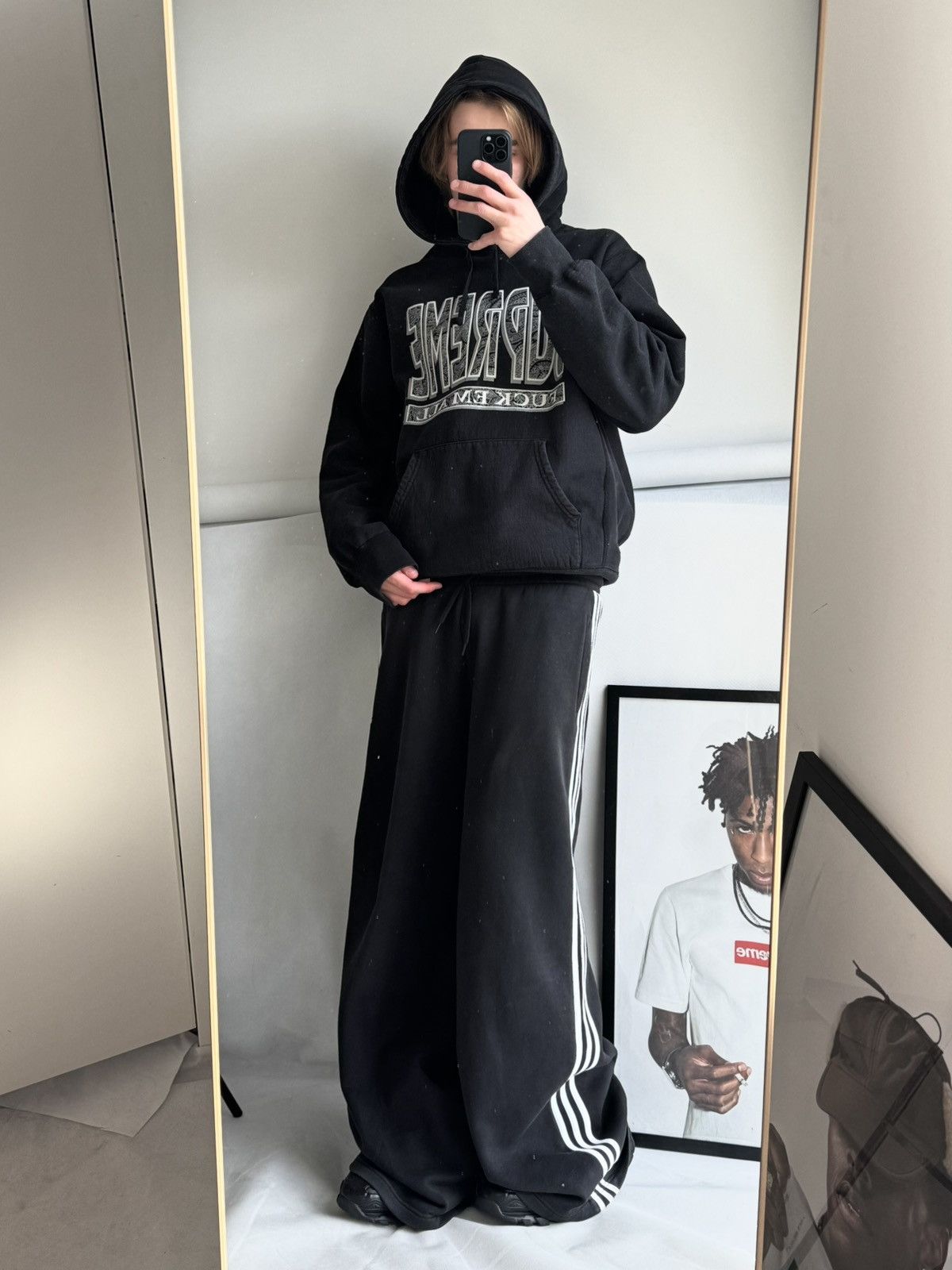 Supreme Supreme Hoodie Paisley Black Fuck Em All Logo Size US XL / EU 56 / 4 - 3 Thumbnail