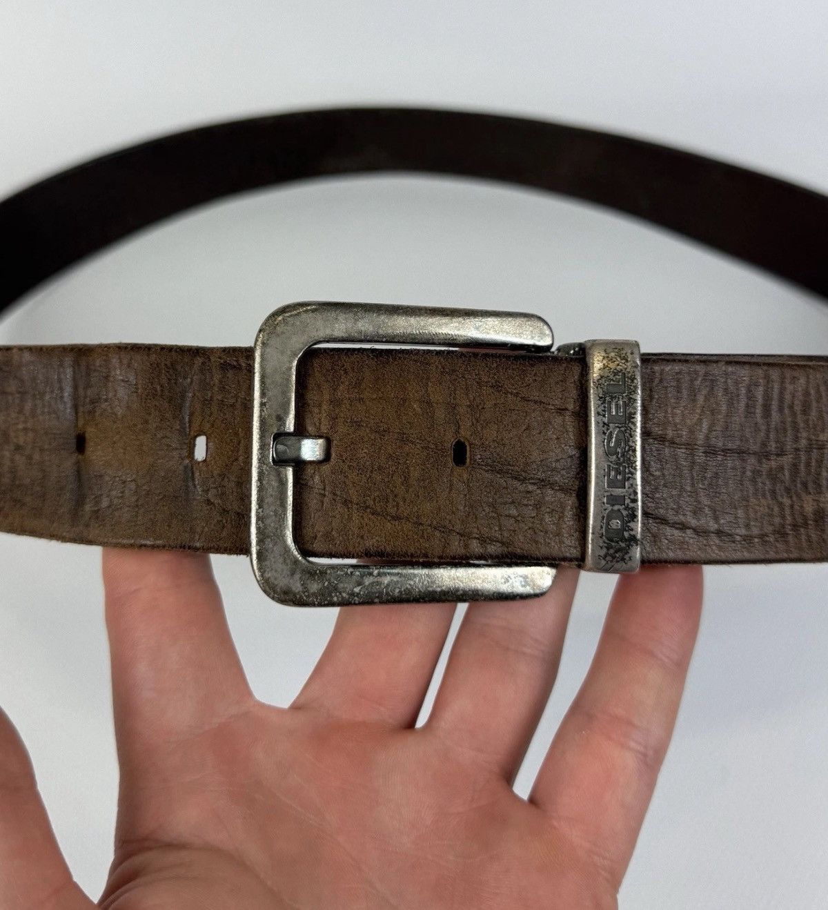 Diesel Diesel 1978 Avant Garde Leather Metal Belt Men’s Brown Metal Size ONE SIZE - 3 Thumbnail