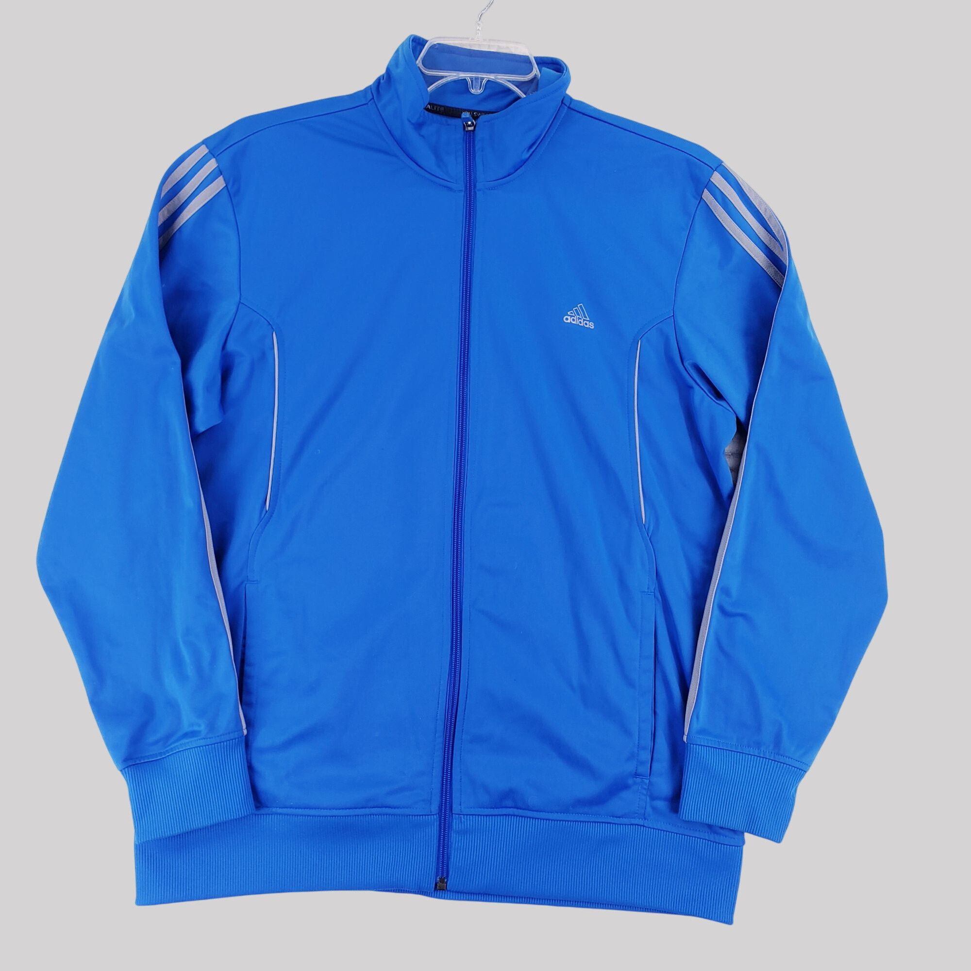 Adidas Adidas Blue Full-Zip Climalite Track Jacket With Striped Size US XL / EU 56 / 4 - 1 Thumbnail