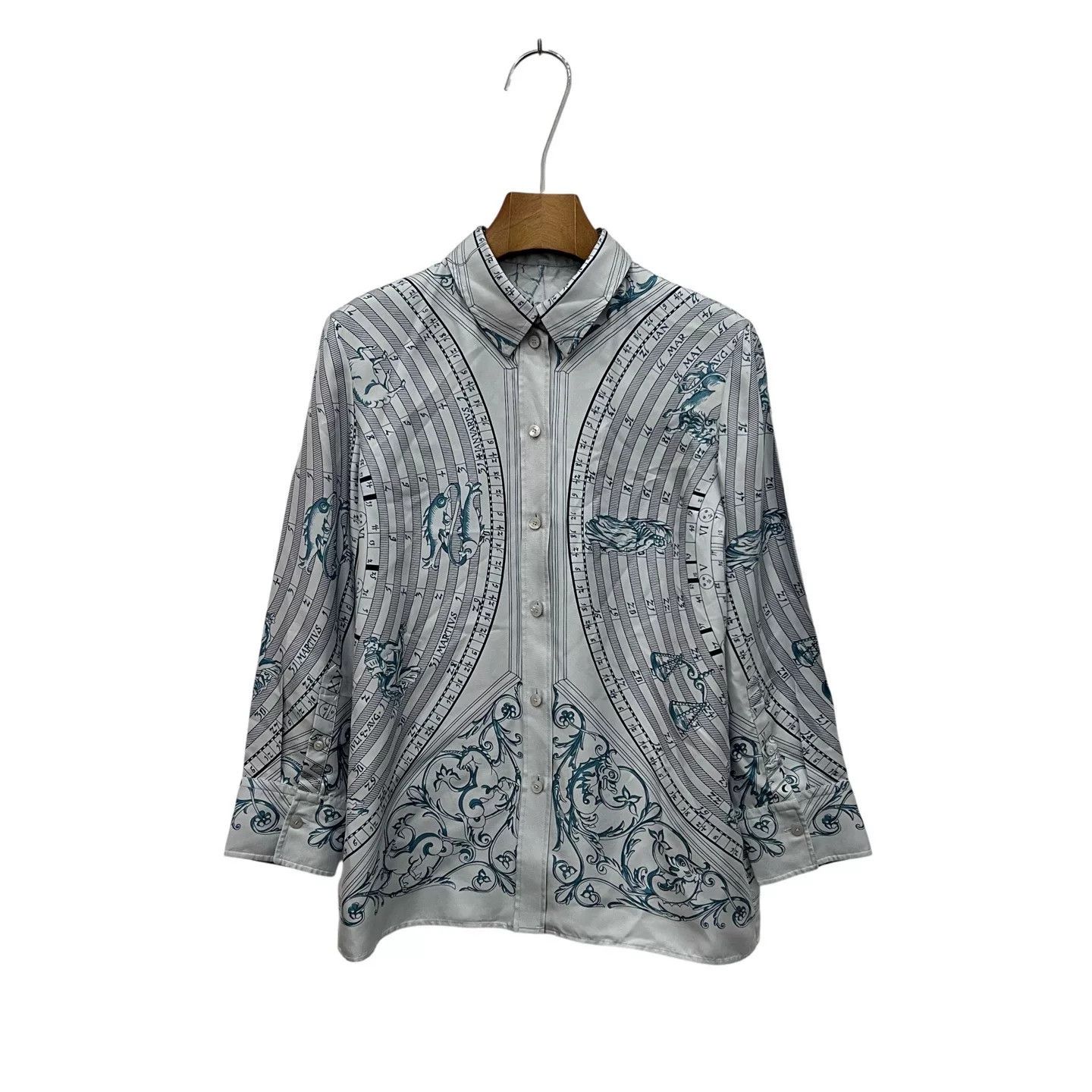 Hermes Hermès Constellation Compass Silk Shirt Size XXS / US 00 / IT 34 - 1 Thumbnail