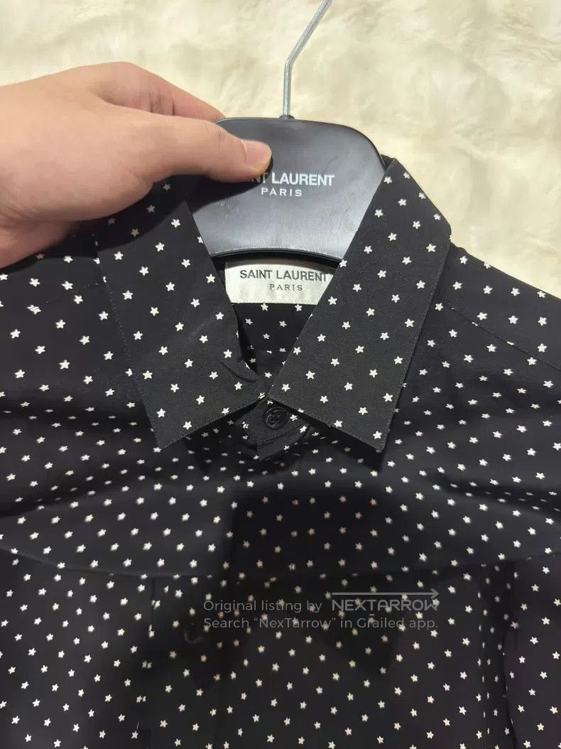 Saint Laurent Paris Saint Laurent Paris Star Silk Men's Shirt i Size US S / EU 44-46 / 1 - 5 Thumbnail