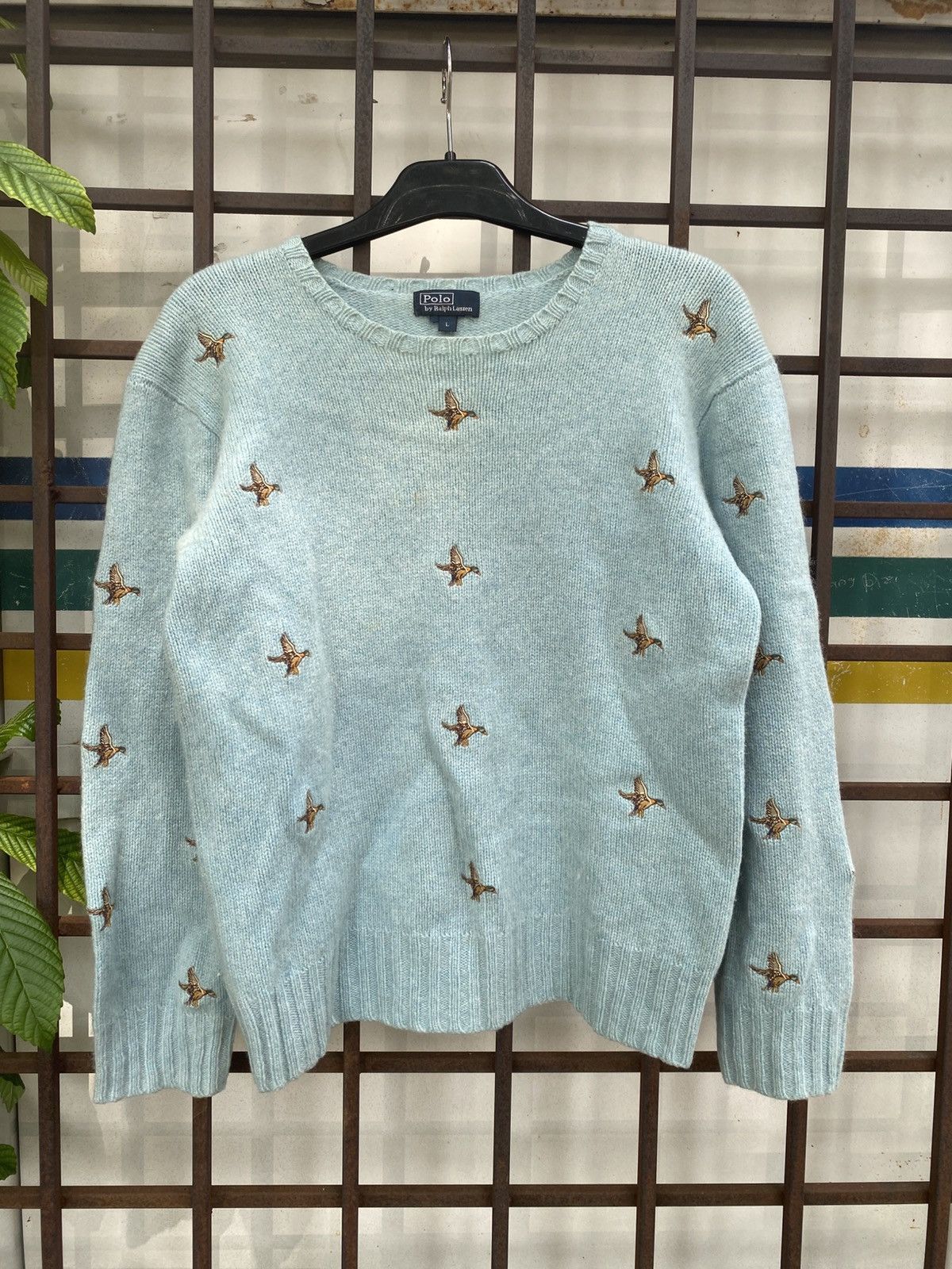 Polo Ralph Lauren Polo Ralph Lauren Embroidered Duck Hunting Wool Sweaters Size L / US 10 / IT 46 - 1 Thumbnail