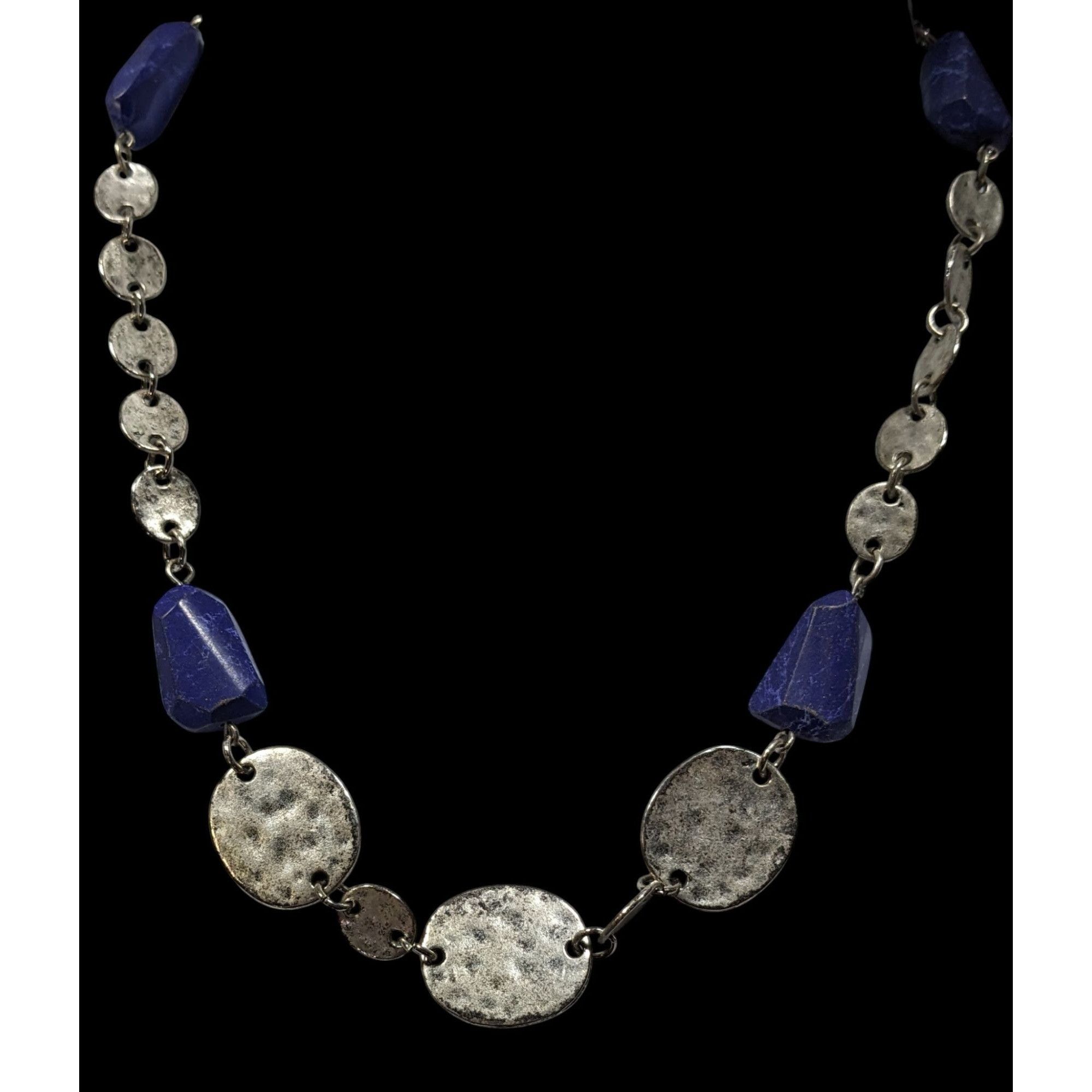 Other Premier Designs Brutalist Blue And Silver Tone Beaded Neckla Size ONE SIZE - 2 Thumbnail