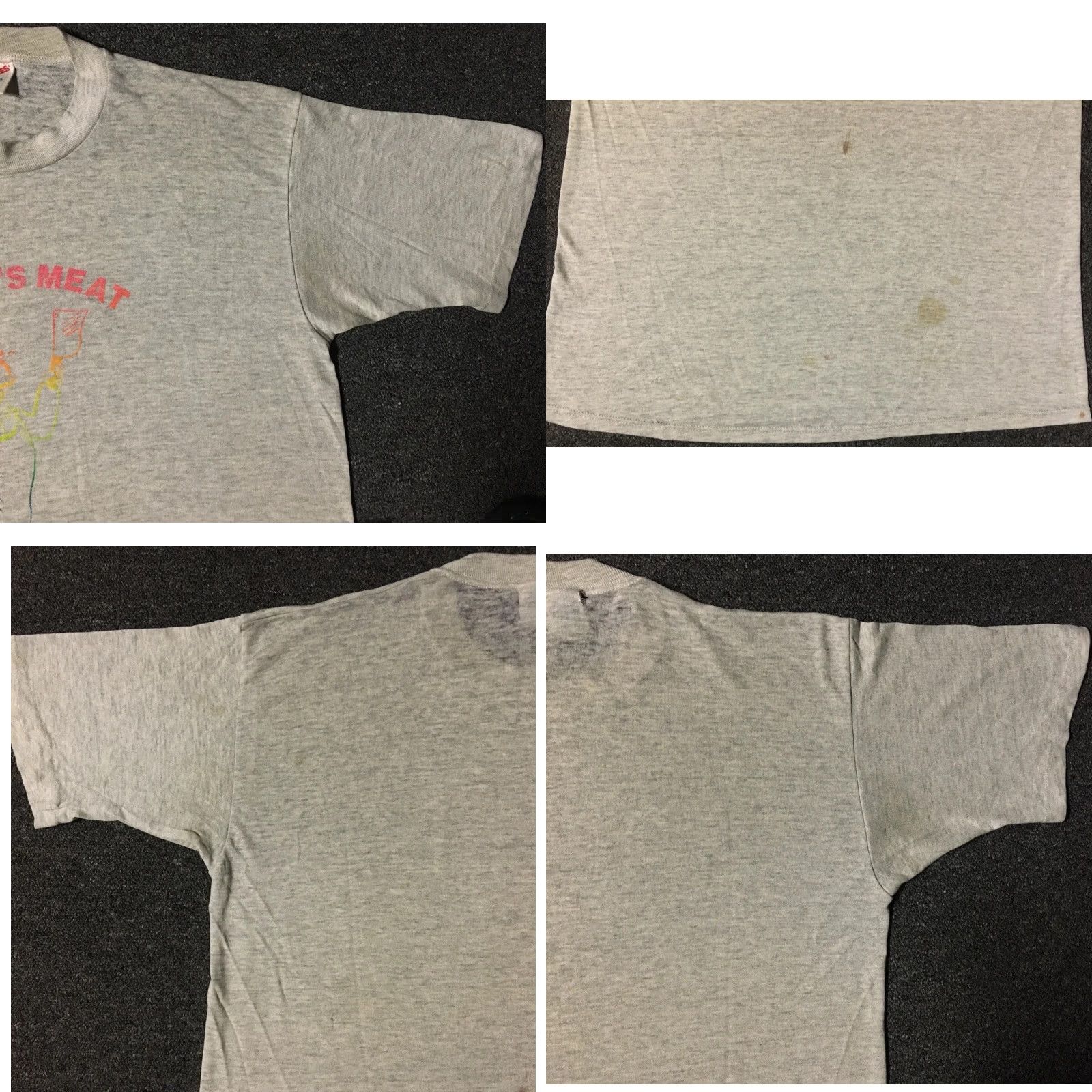 Market Vtg 90s Rudys Meat Market faded distressed shirt L XL USA Butcher Grunge Biker 80s Size US L / EU 52-54 / 3 - 8 Thumbnail