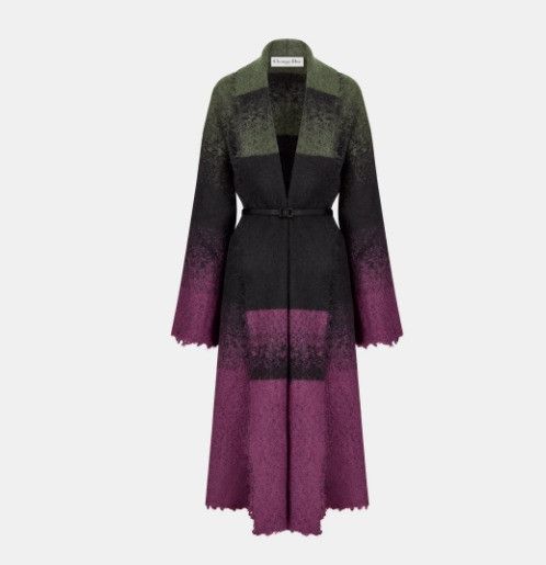 Dior o1w1db11124 Scarf Collar Belted Coat Size S / US 4 / IT 40 - 1 Thumbnail