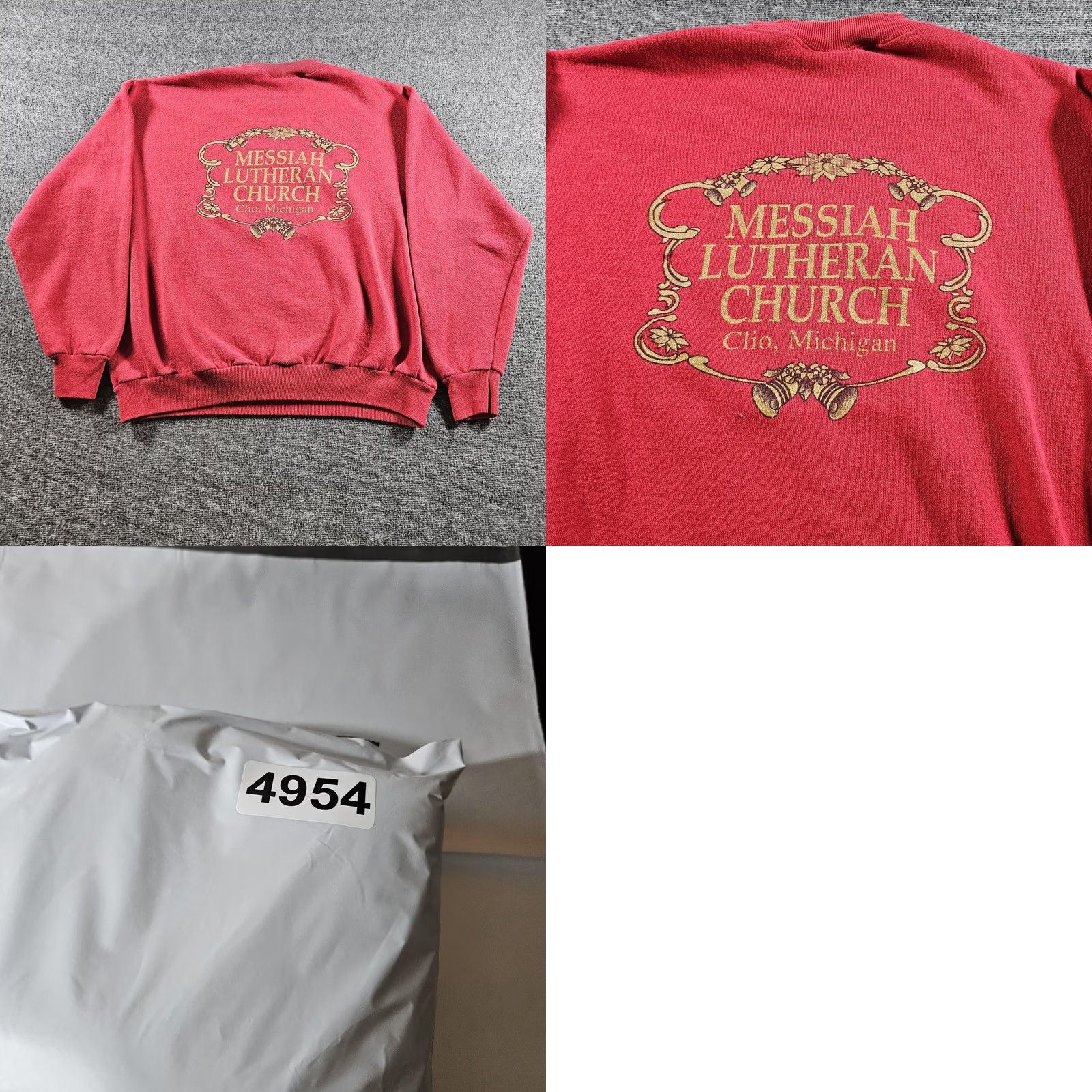 Lee VINTAGE Lee Sweatshirt Mens Large Red Celebrate Jesus Christmas Church USA 1991 Size US L / EU 52-54 / 3 - 8 Thumbnail