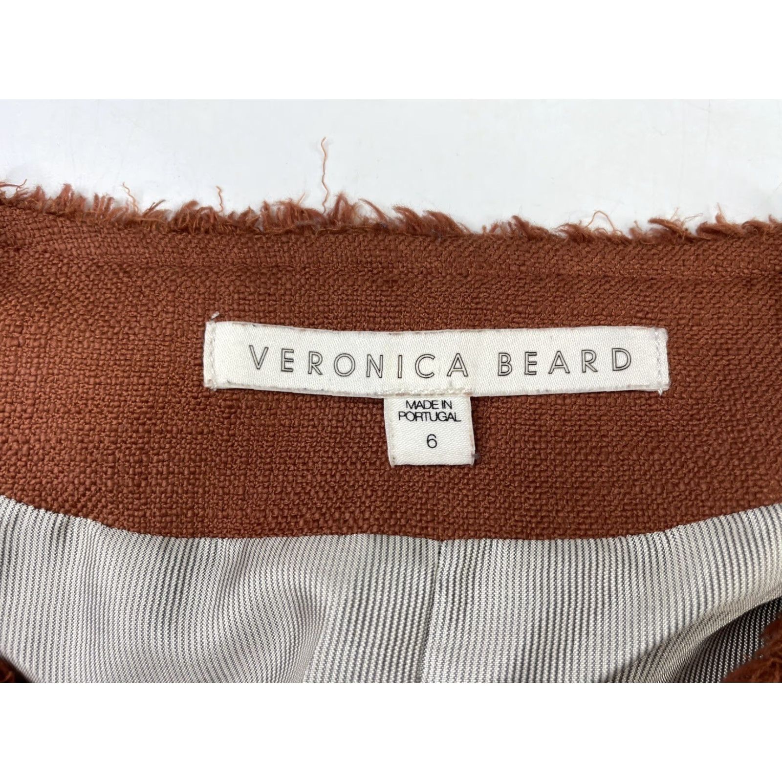 Veronica Beard VERONICA BEARD Jacket Shirt? 6 Rust Fringe Cotton Zipper Moto Blazer Twill Lined Pockets Vintage No Womens Size M / US 6-8 / IT 42-44 - 3 Thumbnail