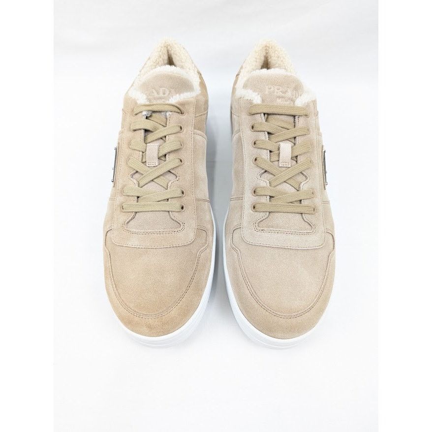 Prada o1rshd1 Downtown Shearling Sneakers in Beige Size US 13 / EU 46 - 13 Thumbnail