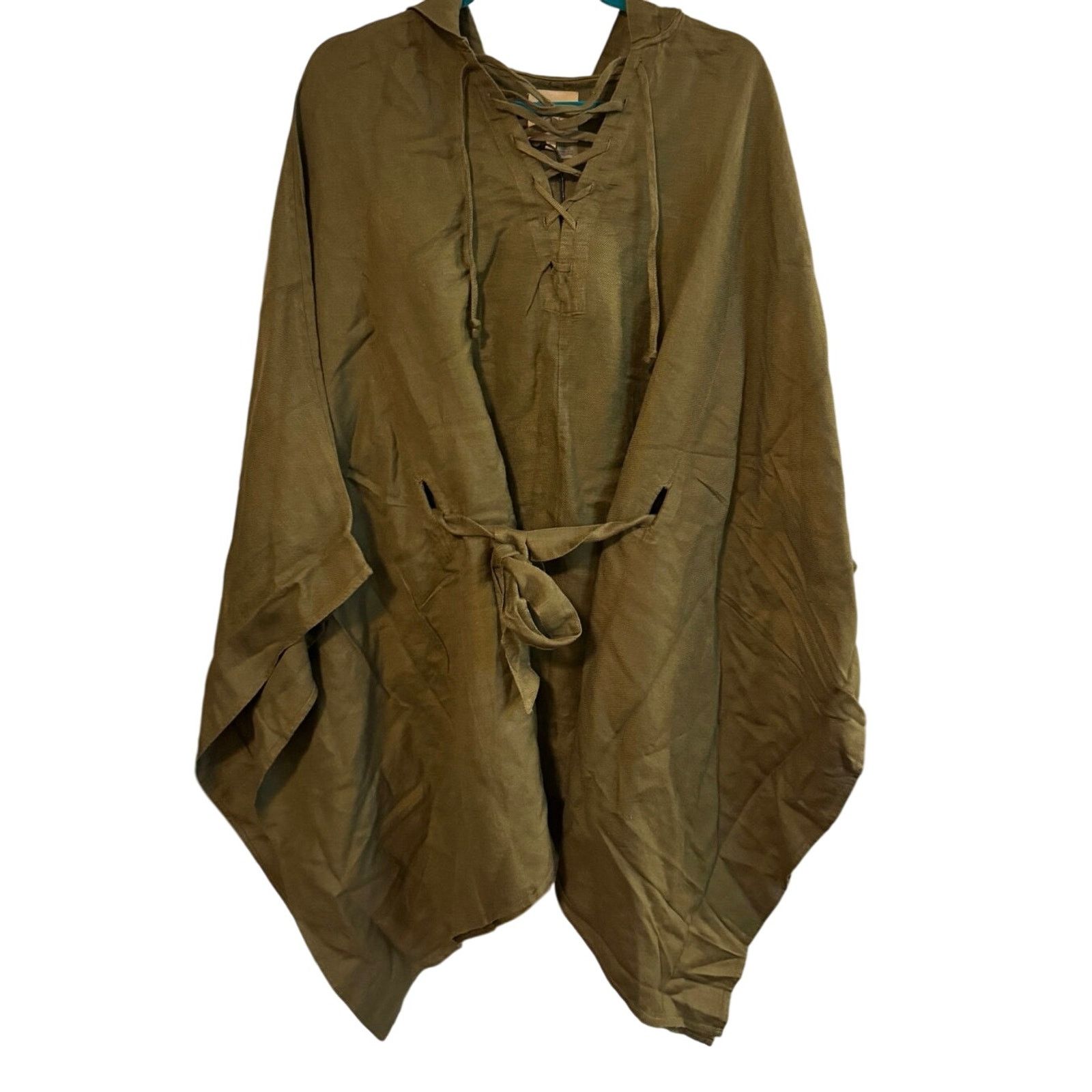 Other CHASER Fleetwood Mac Linen Lace Up Dolman Hooded Tunic Size S / US 4 / IT 40 - 9 Thumbnail