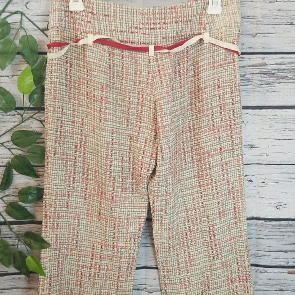The Unbranded Brand Tom K Nguyen 70% silk textured cropped pants sz 2 Size 26" / US 2 / IT 38 - 6 Thumbnail