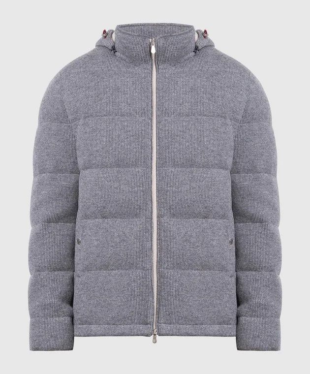 Brunello Cucinelli o1w1db10226 Cashmere Down Jacket in Light Grey Size US M / EU 48-50 / 2 - 1 Thumbnail