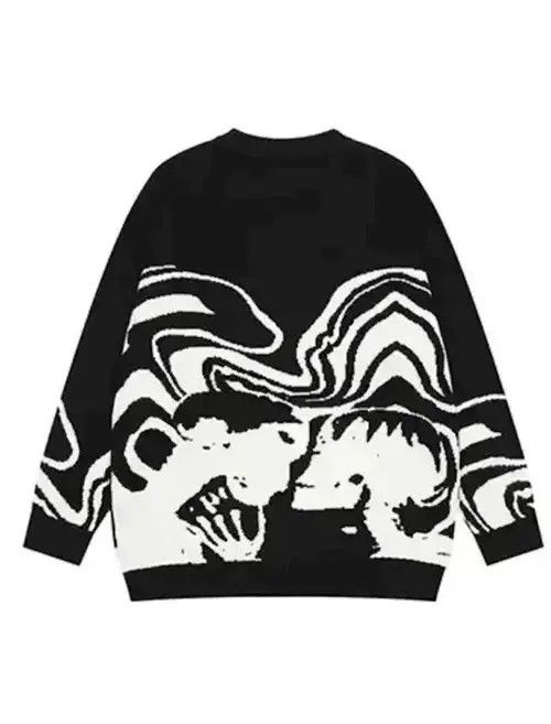 Other Painting Skull Graphic Knitted Black Sweater Size US L / EU 52-54 / 3 - 1 Thumbnail