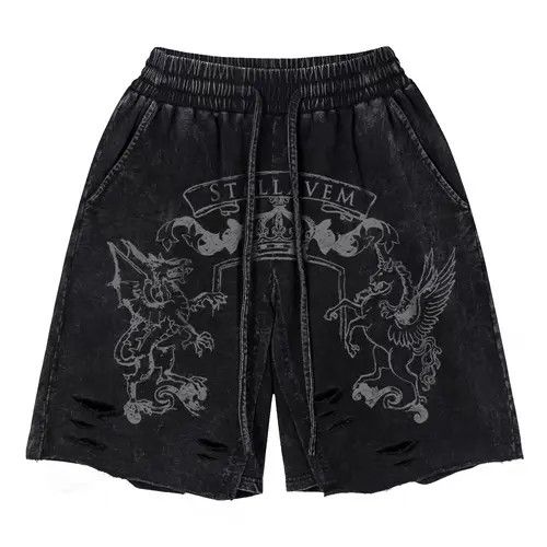 VIBE Vintage High Street Hip Hop Loose Fit Denim Shorts Size US 31 - 5 Thumbnail