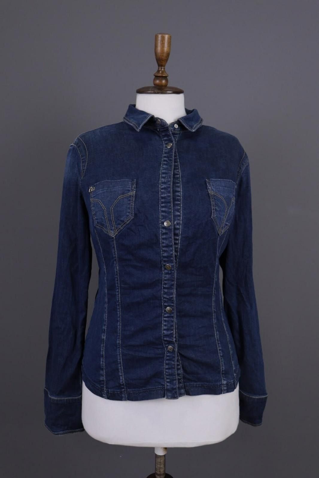 Designer Ladies Miss Sixty Collection Blue Denim Snap Jacket Size S Size S / US 4 / IT 40 - 1 Thumbnail