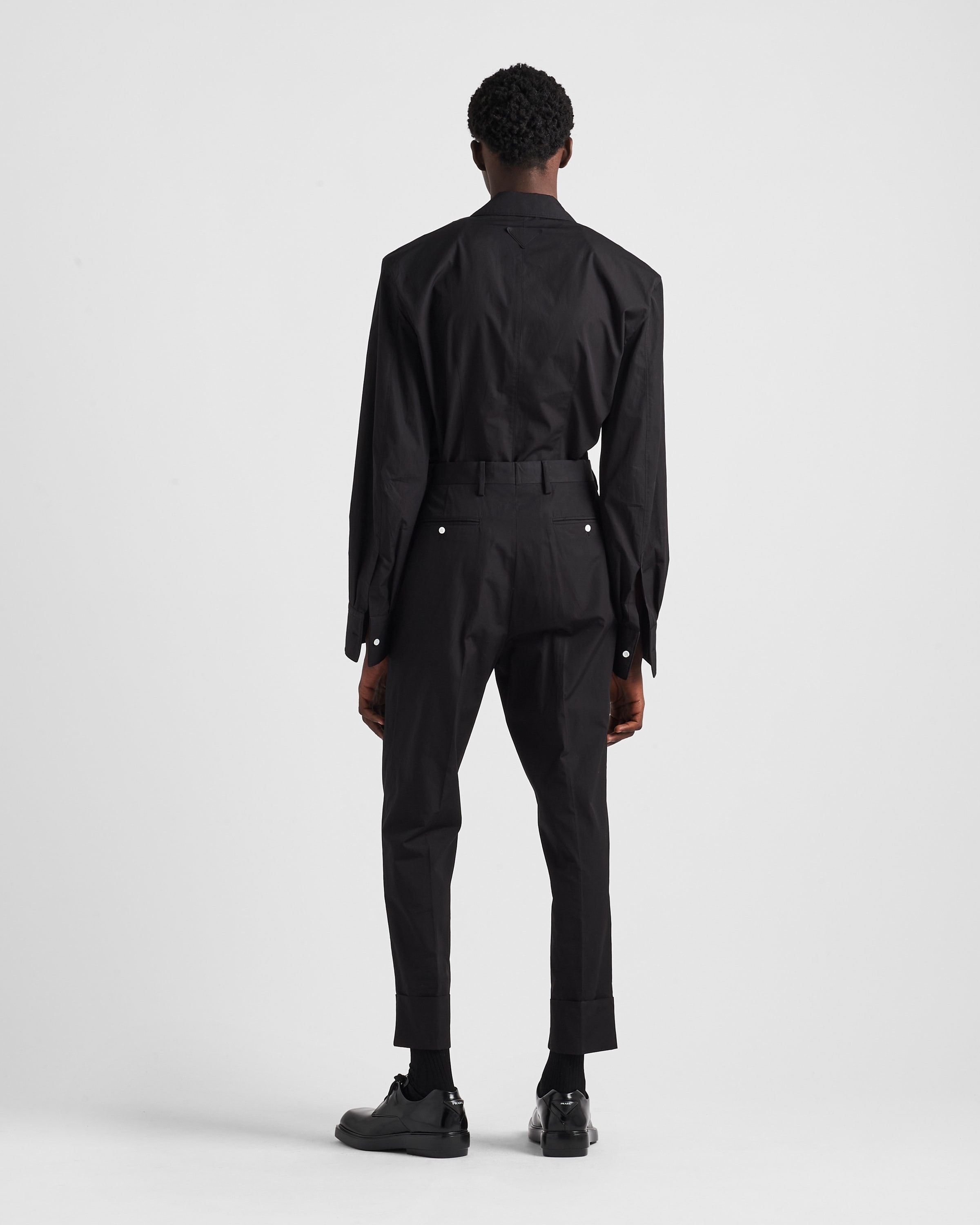 Prada o1bcso1str1025 Popeline Cotton Pants in Black Size US 32 / EU 48 - 5 Thumbnail