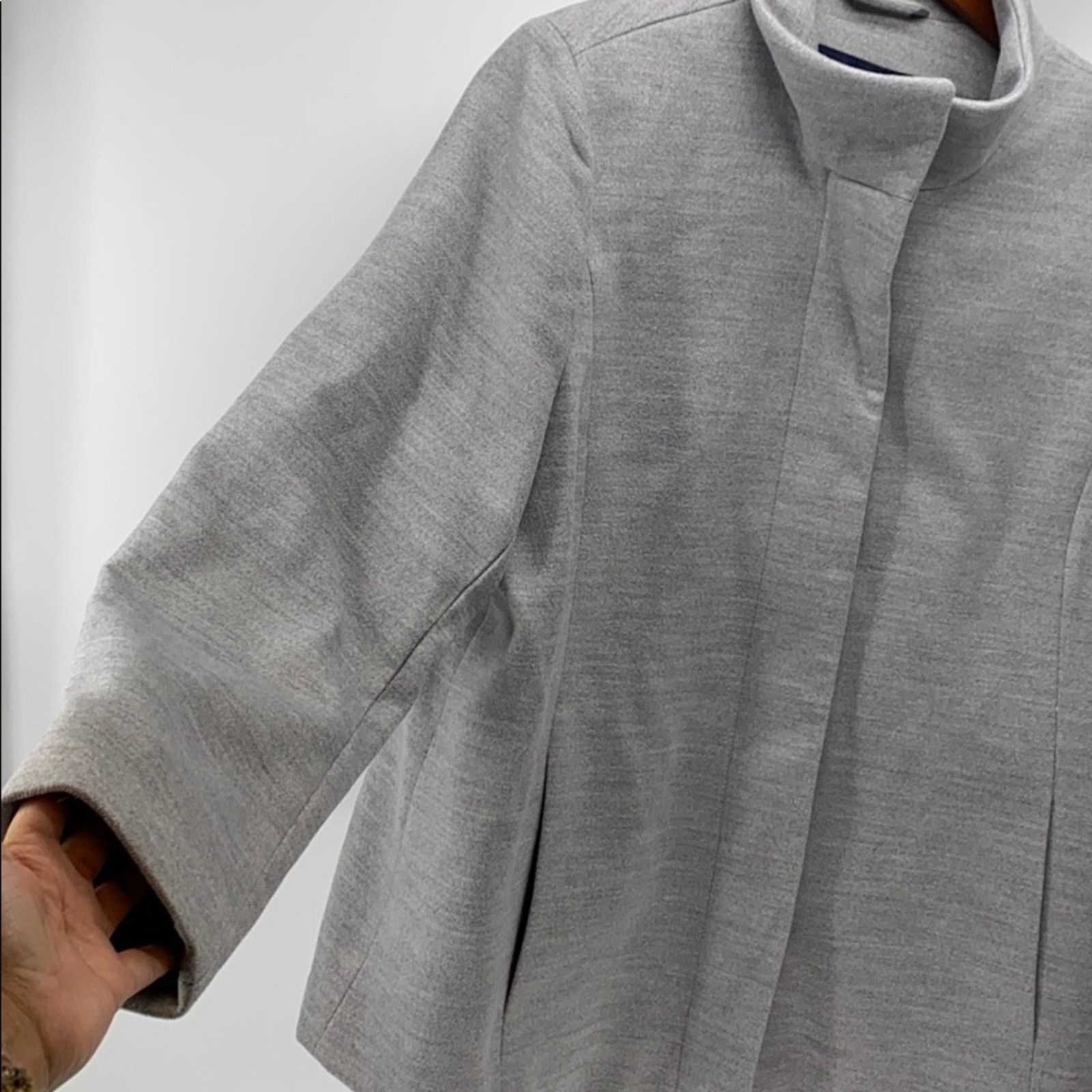 Lands' End Land’s End standard collard grey jacket minimalist size 18 Size XXL / US 16-18 / IT 52-54 - 5 Thumbnail