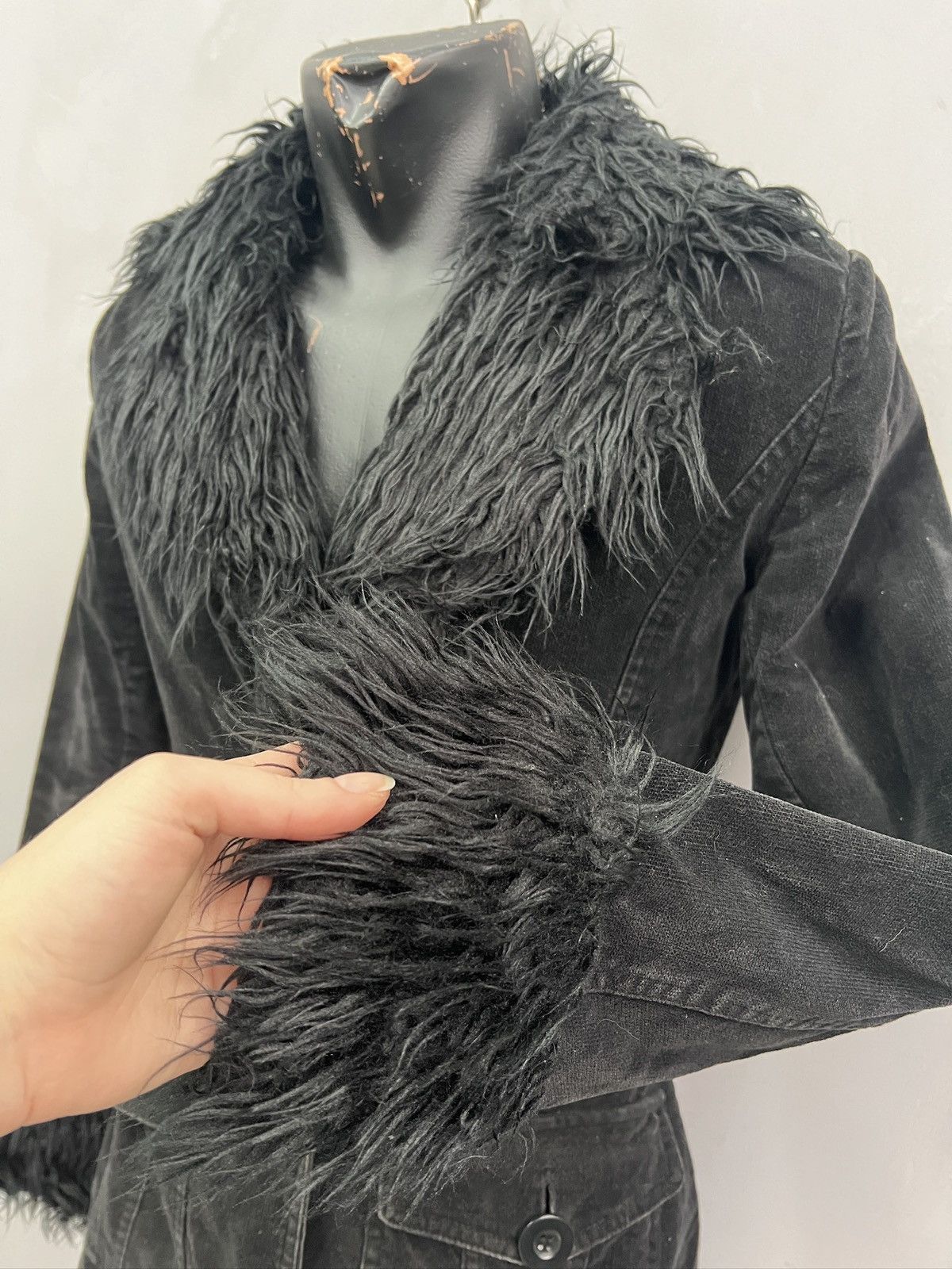 If Six Was Nine Canvas bomber jacket gothic fur collar opium if six was nine Size US S / EU 44-46 / 1 - 6 Thumbnail