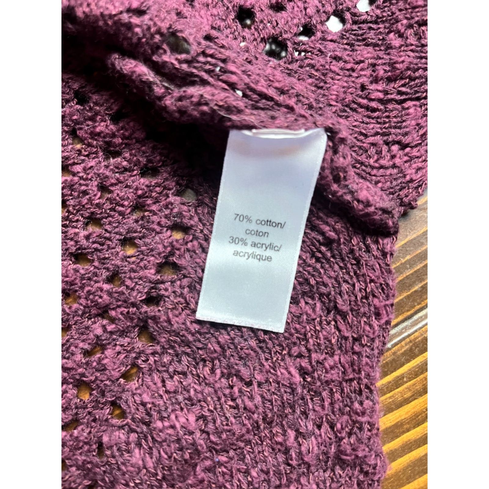 Vintage Maurices Sweater Women's Large Burgundy Cardigan Pullover Size L / US 10 / IT 46 - 8 Thumbnail