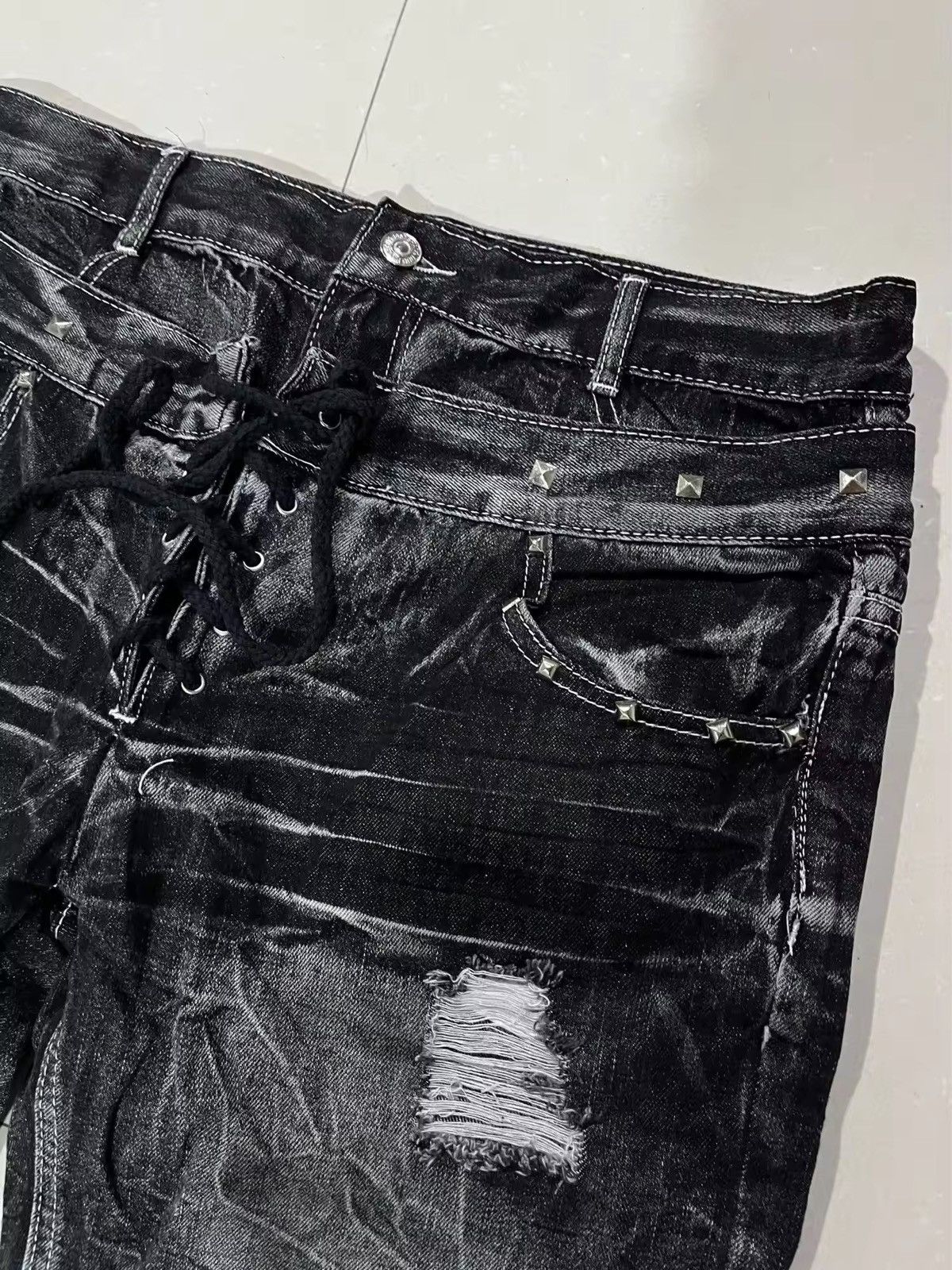 Japanese Brand × Vintage Y2K Washed Jeans Gothic Retro Size US 34 / EU 50 - 5 Thumbnail