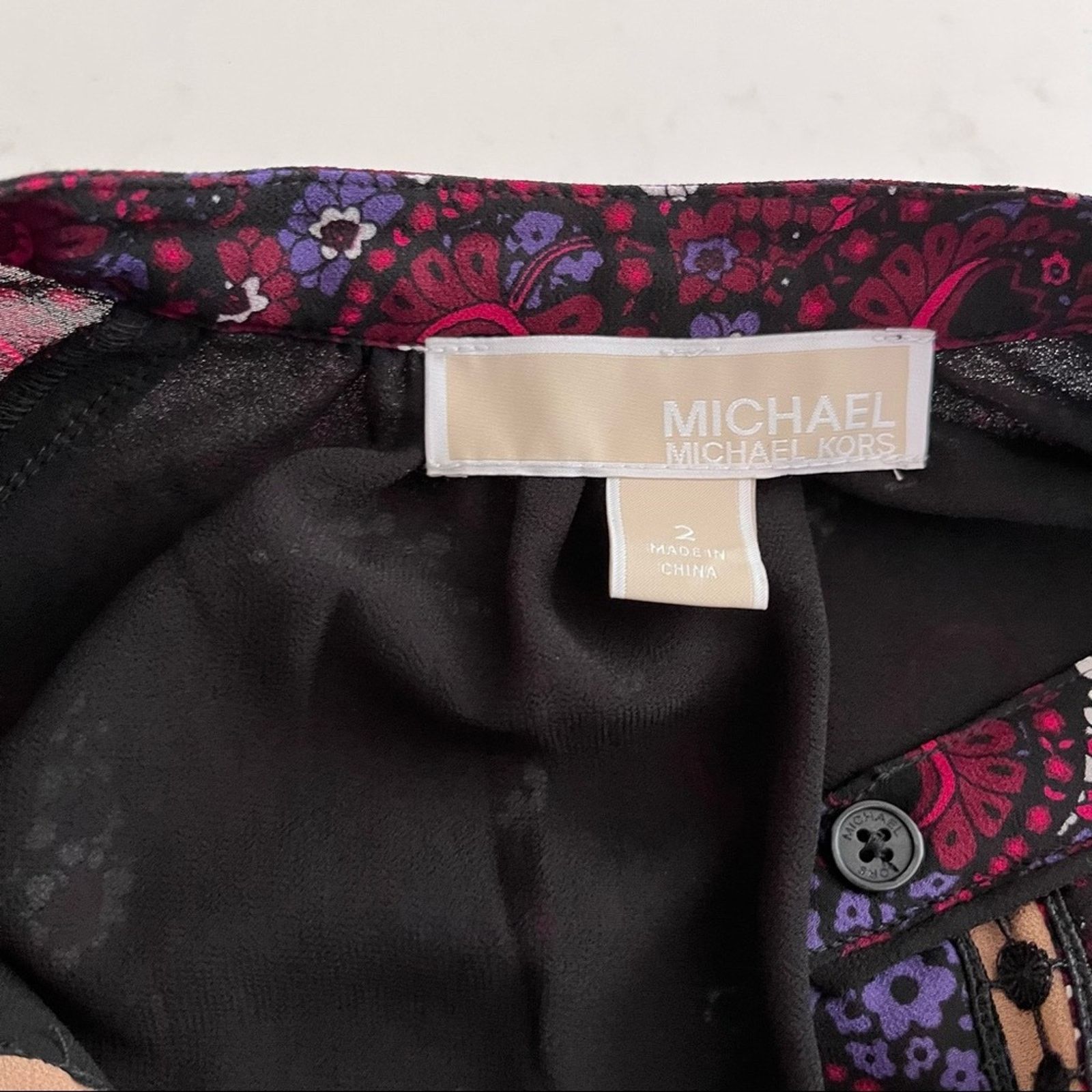 Michael Kors Michael Kors Burgundy Paisley Dress Size 2 Size XS / US 0-2 / IT 36-38 - 10 Thumbnail