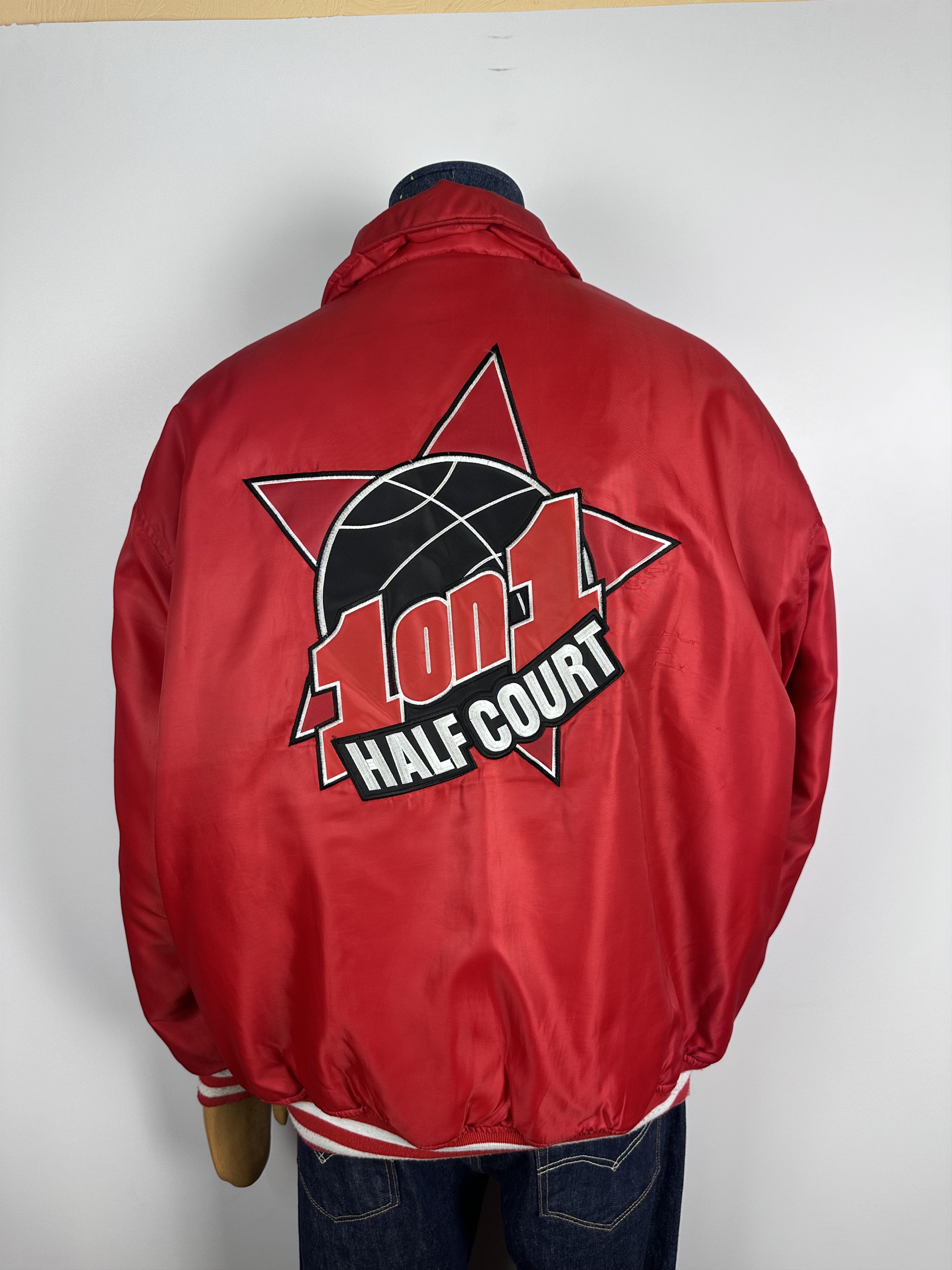 NBA × Vintage Vintage Raw Blue 1on1 Basketball Bomber Jacket NBA Red Mens Size US XL / EU 56 / 4 - 7 Thumbnail