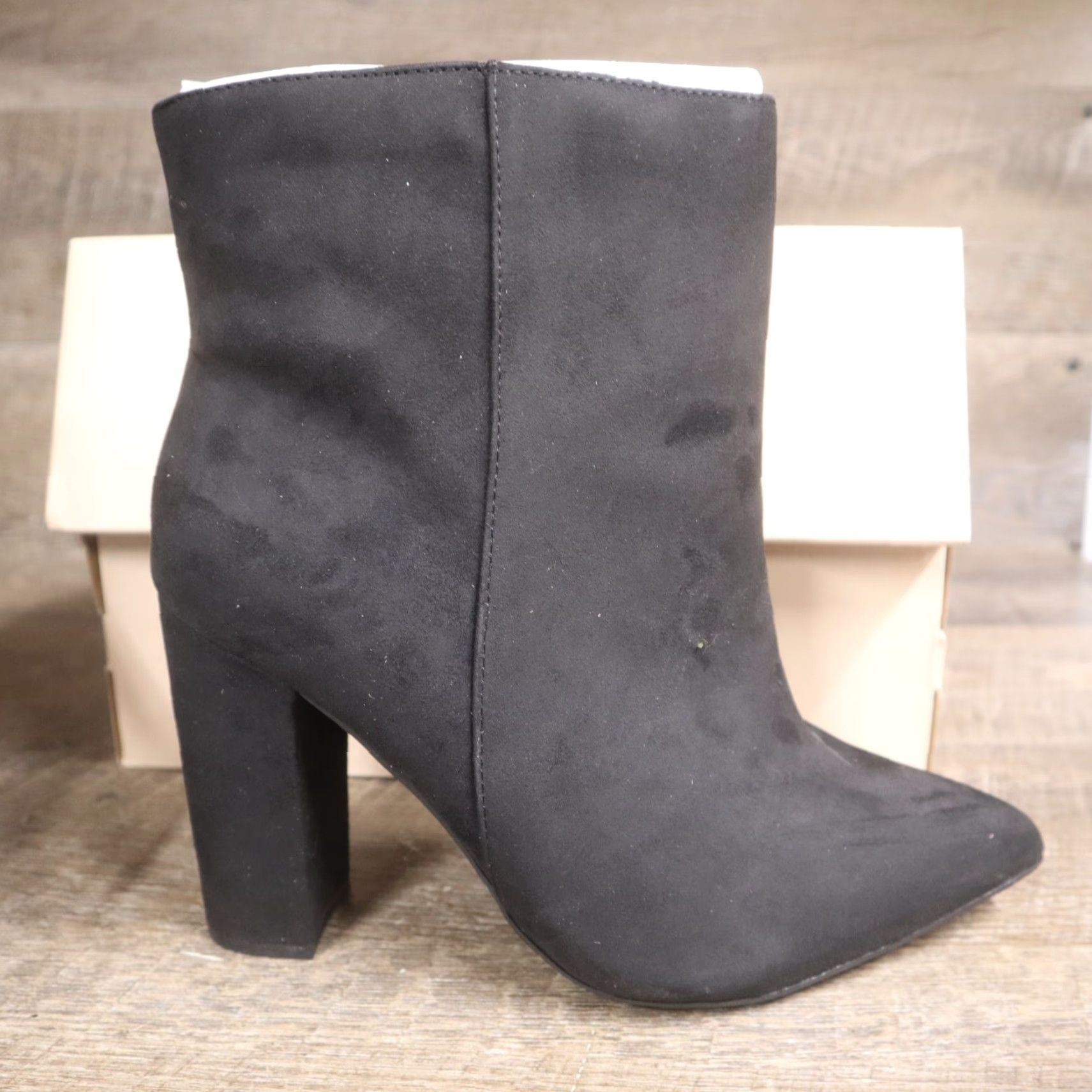 Color Block Justfab Booties VINTAGE JustFab Rosamund Black Block