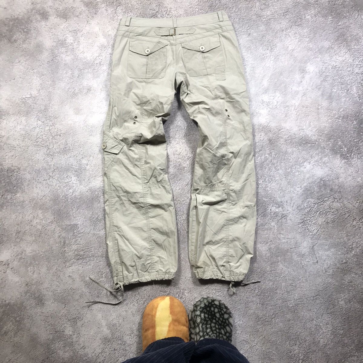 Vintage Vintage 90s Baggy Cargo Pants Parachute Workwear Khaki 29 Size 29" - 3 Thumbnail