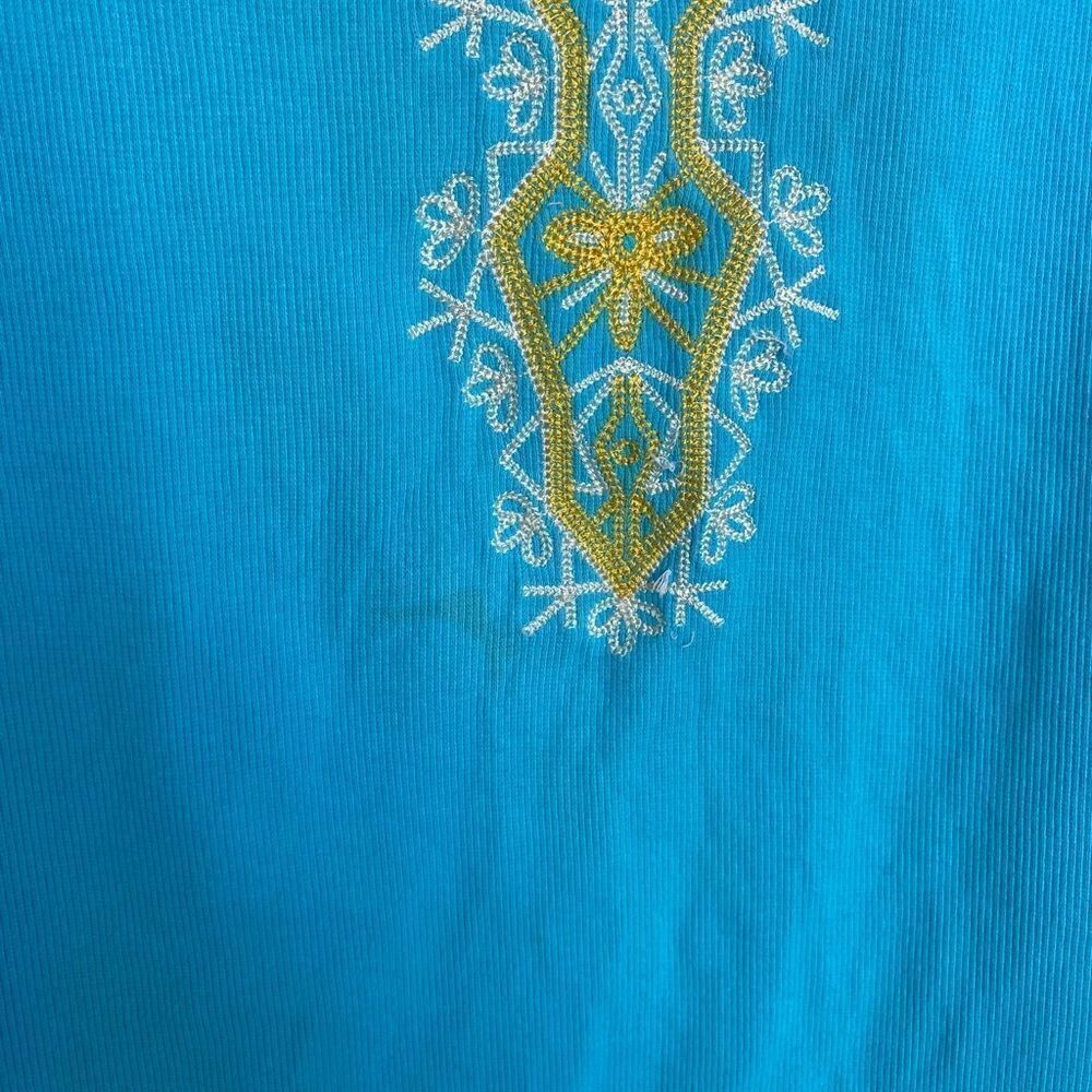 Other Moda International Blue Embroidered Swim Cover-Up Tunic – Wo Size M / US 6-8 / IT 42-44 - 5 Thumbnail