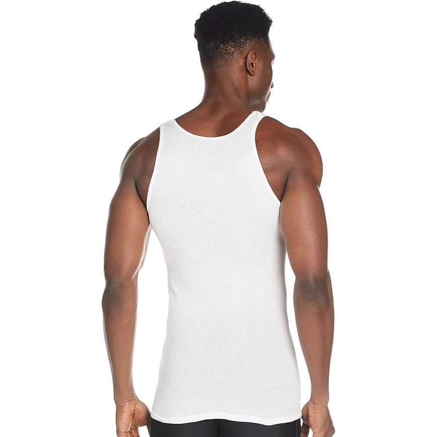 Hanes New 6-Pack Hanes Mens Large Ribbed ComfortSoft Undershirts Size ONE SIZE - 3 Thumbnail