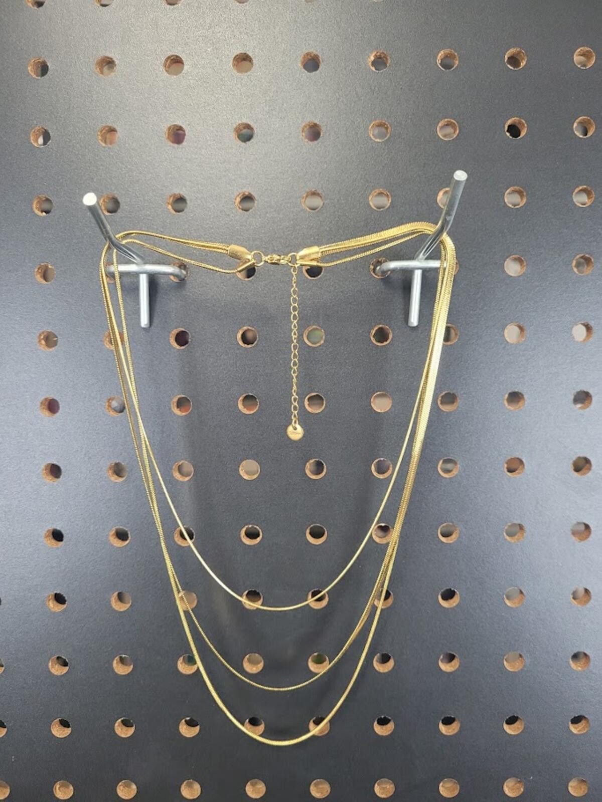 The Unbranded Brand Gold Multi-Strand Stainless Steel Layered Statement Necklace Size ONE SIZE - 1 Thumbnail