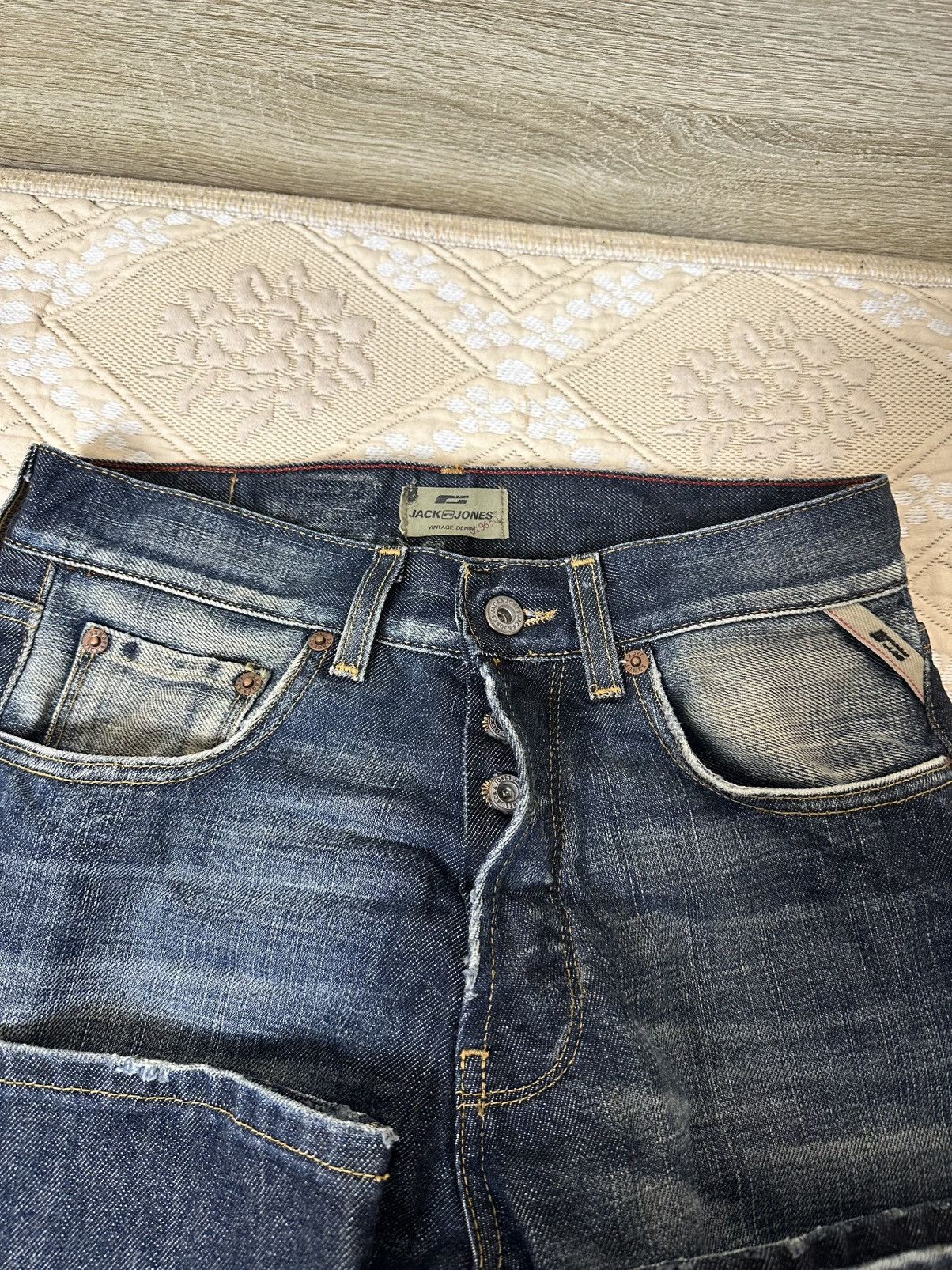 Jack & Jones 🔥 Jack & Jones Distressed Blue Wash Flared Denim Jeans Pants Size US 29 - 7 Thumbnail