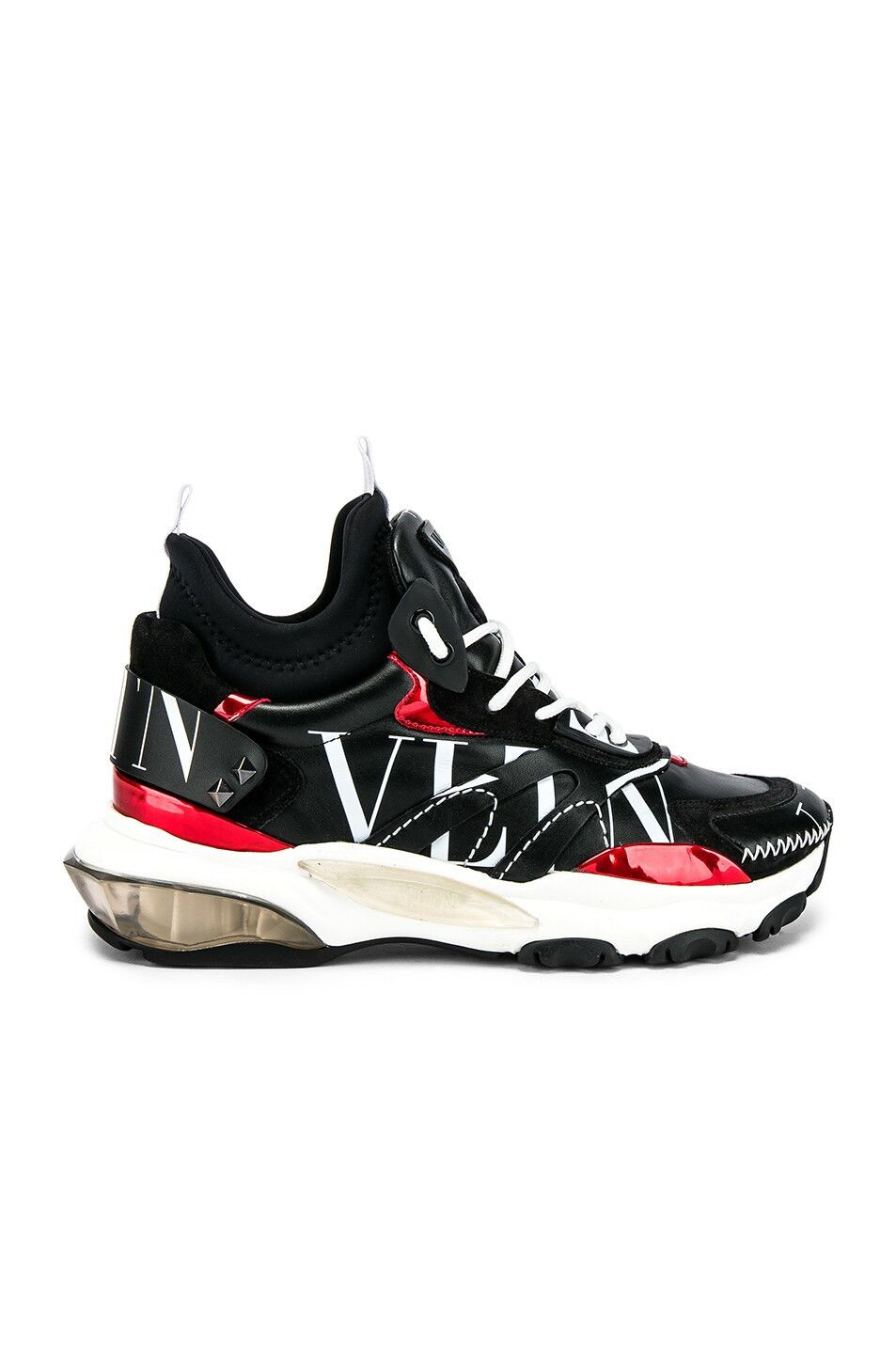 Valentino o1y0525 Logo Hi-Top Sneakers in Black/Red Size US 7 / EU 40 - 1 Thumbnail