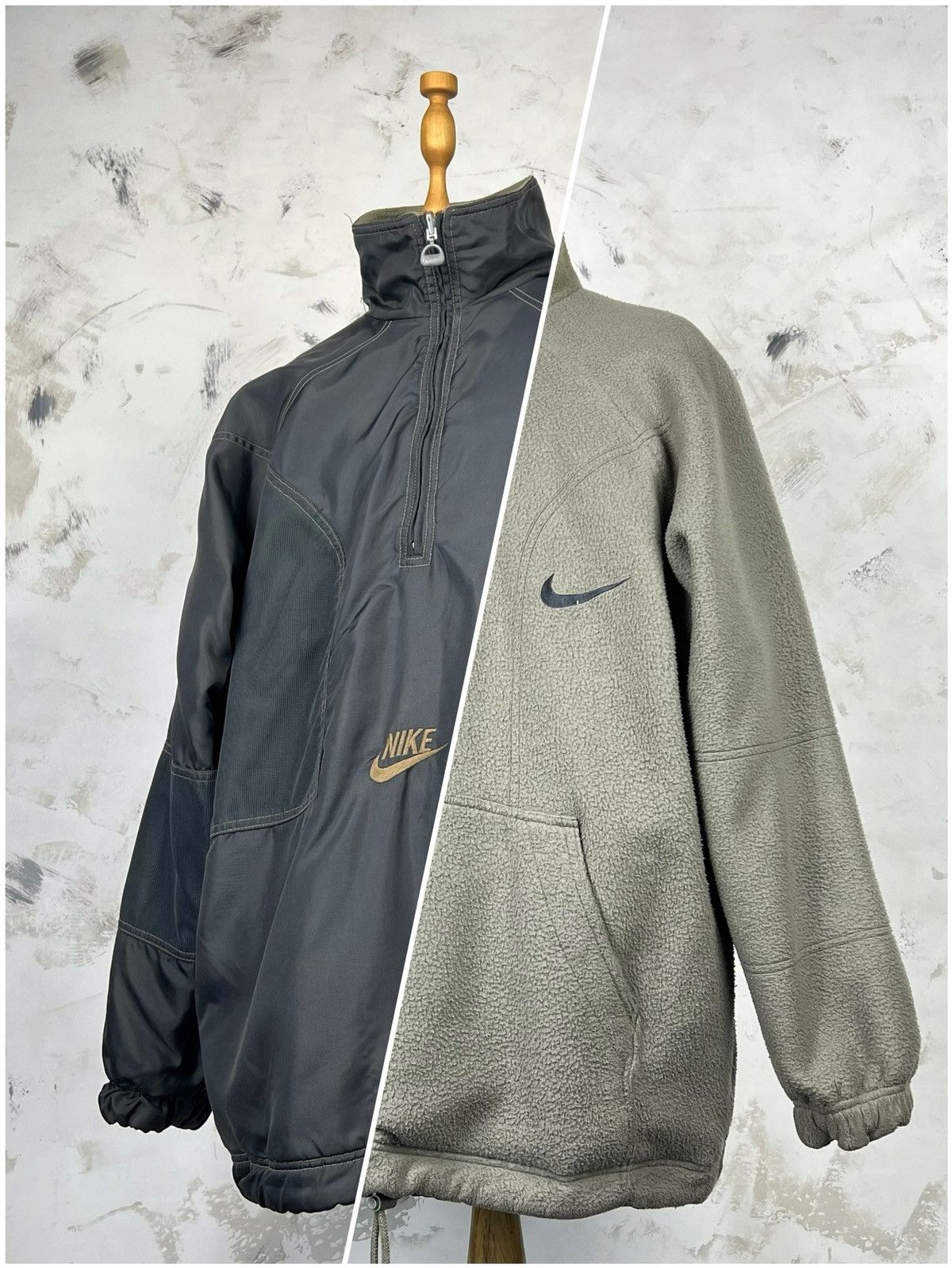 Nike Vintage Nike Reversible Anorak Fleece Jacket Big Logo XL Size US XL / EU 56 / 4 - 1 Thumbnail