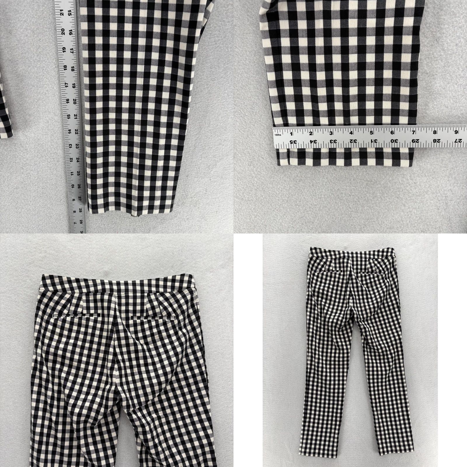 Ralph Lauren Lauren Ralph Lauren Dress Pants Womens 4 Black Gingham Check Slim Stretch Twill Pants Women Blocked by Business Casual Workwear Womens Size 27" / US 4 / IT 40 - 8 Thumbnail