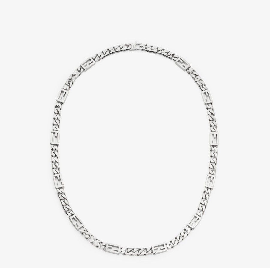 image of Fendi O1Loc1C0124 Necklace In Silver, Women's