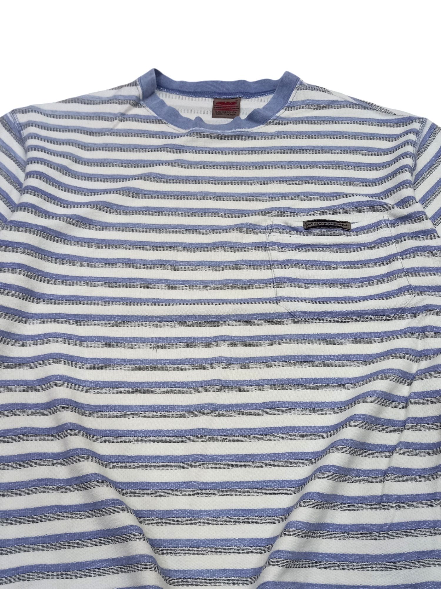 Vintage Vintage Gordon & Smith Jacquard Stripe Retro Pocket Tee Size US L / EU 52-54 / 3 - 3 Thumbnail