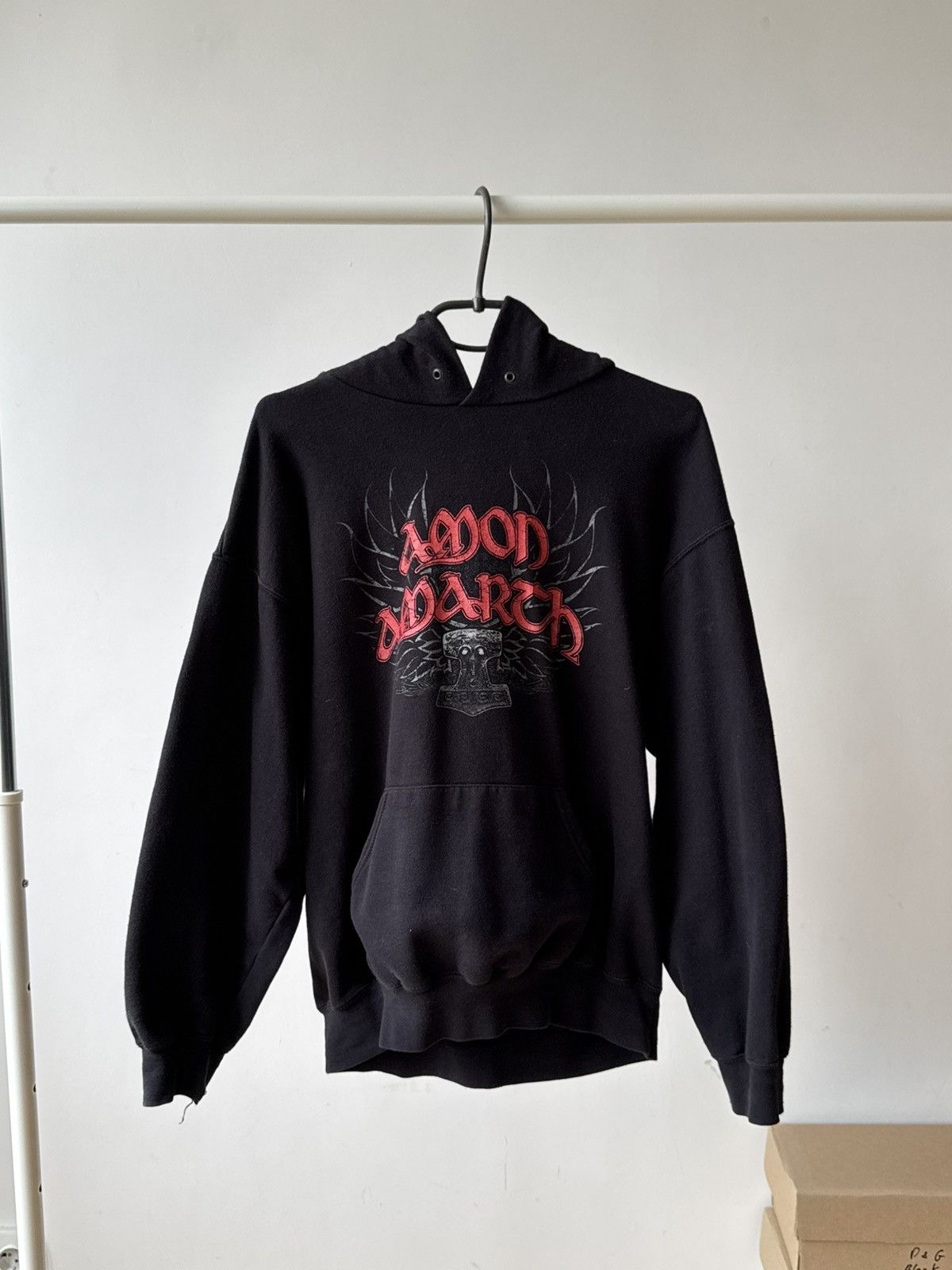 Vintage Vintage Y2K AMON AMARTH Black Metal Oversize Hoodie Size US L / EU 52-54 / 3 - 1 Thumbnail