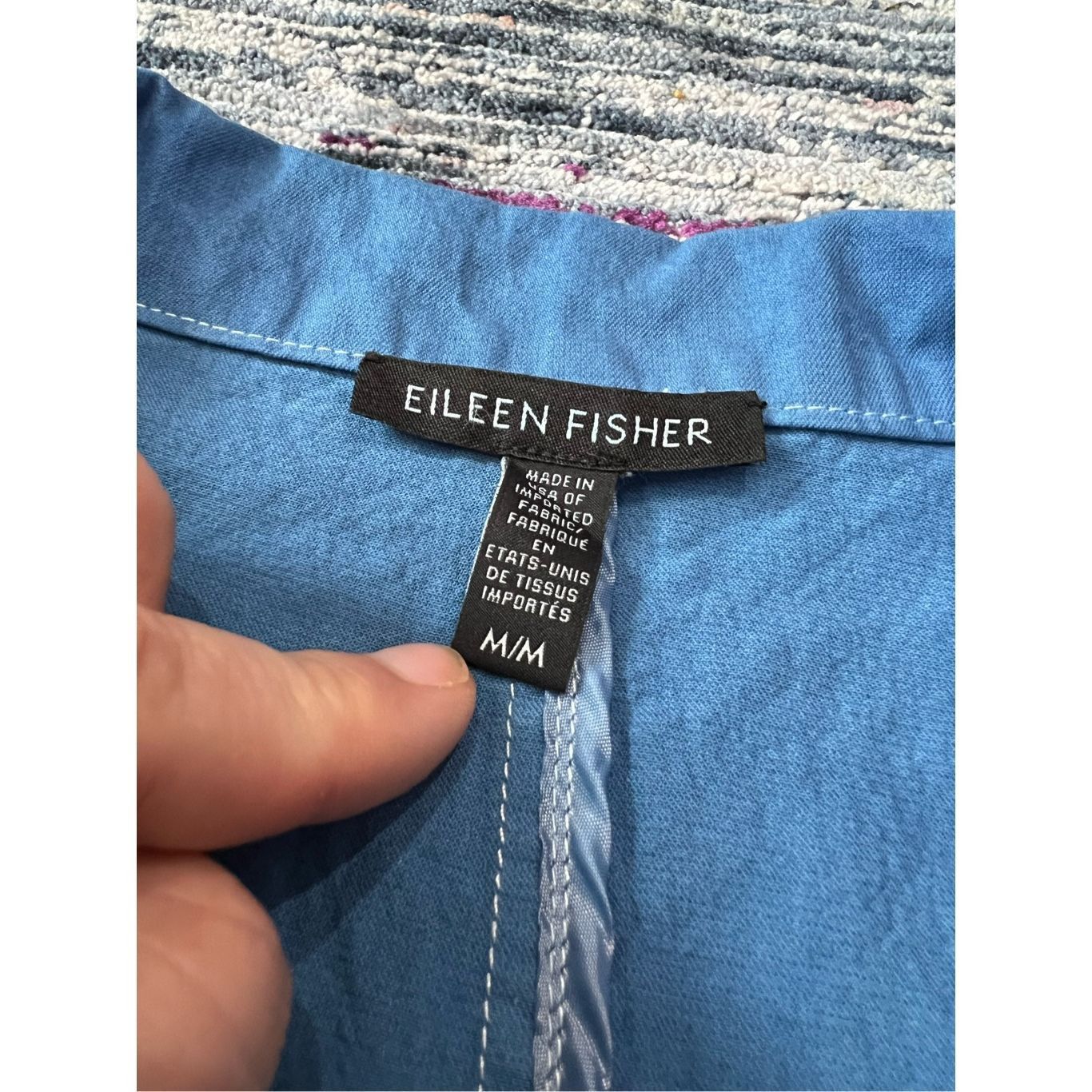 Eileen Fisher Eileen Fisher light weight blue cotton blend coat jacket siz Size M / US 6-8 / IT 42-44 - 4 Thumbnail