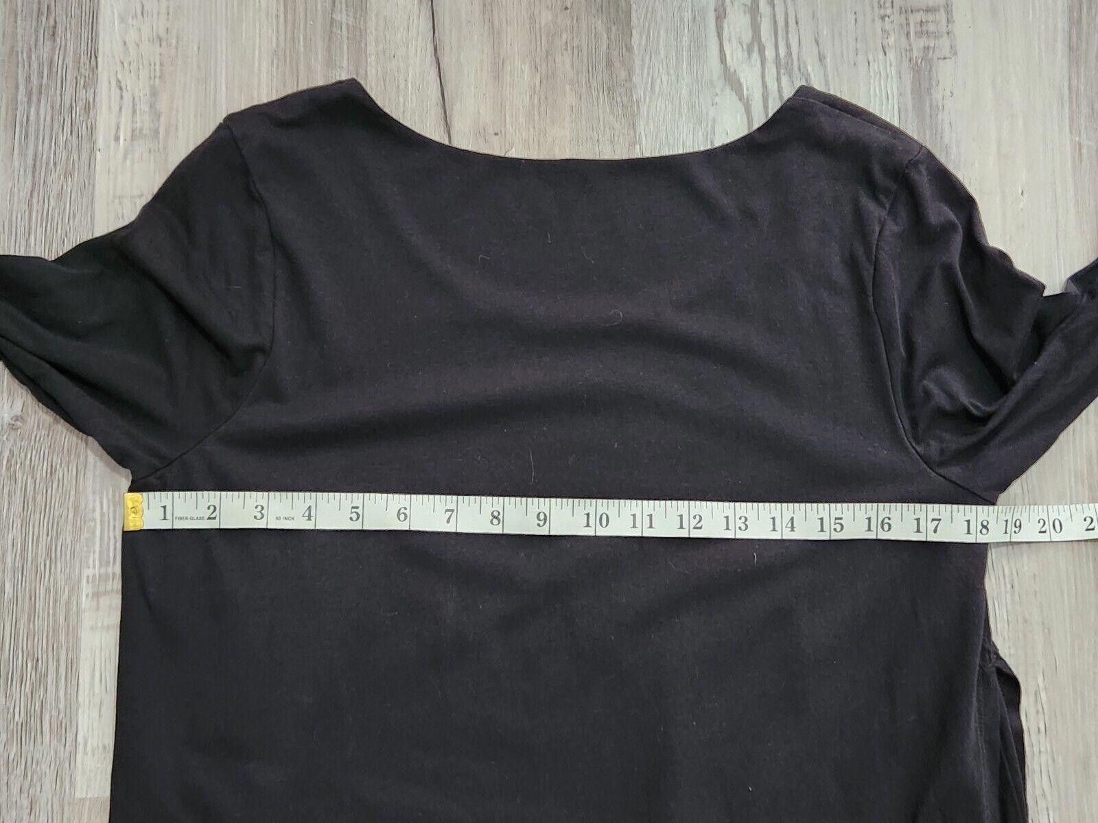 Designer Pure Jill Top Medium PJ 3/4 Sleeve Artistic Tee Black Size M / US 6-8 / IT 42-44 - 6 Thumbnail