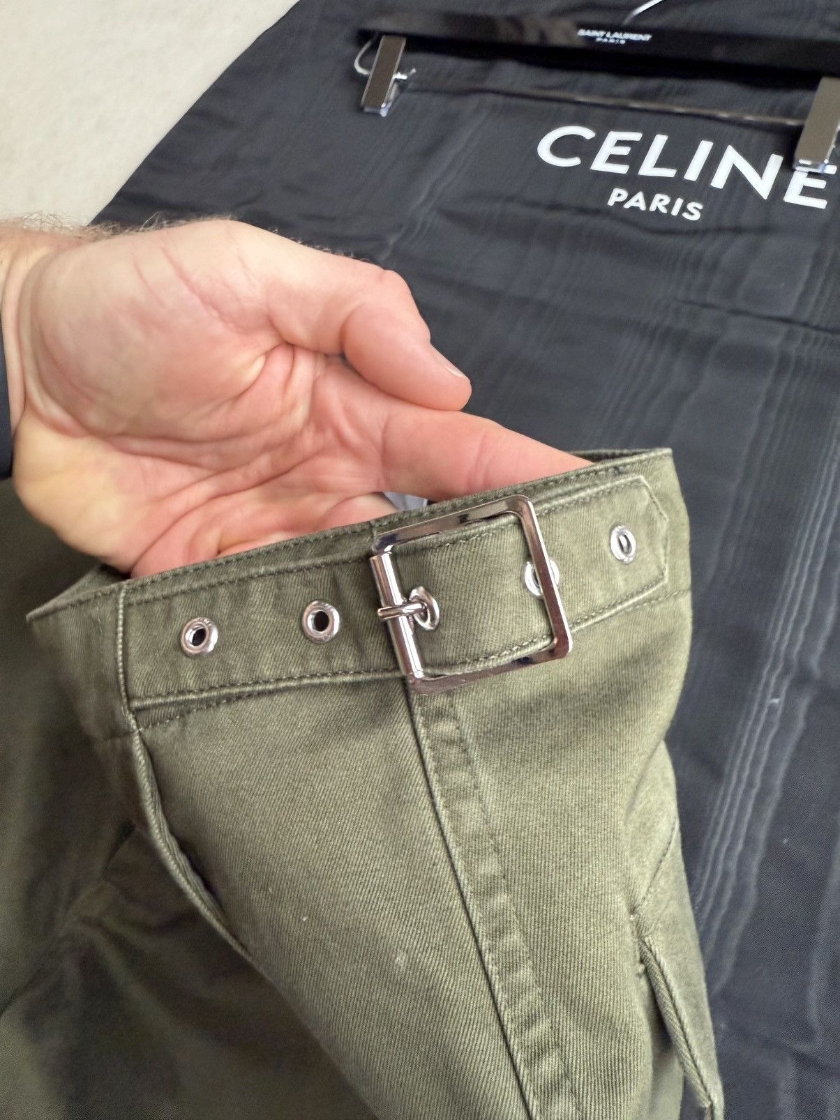 Celine Celine green cargo shorts with Celine logo straps 52 Hedi Size US 36 / EU 52 - 20 Thumbnail