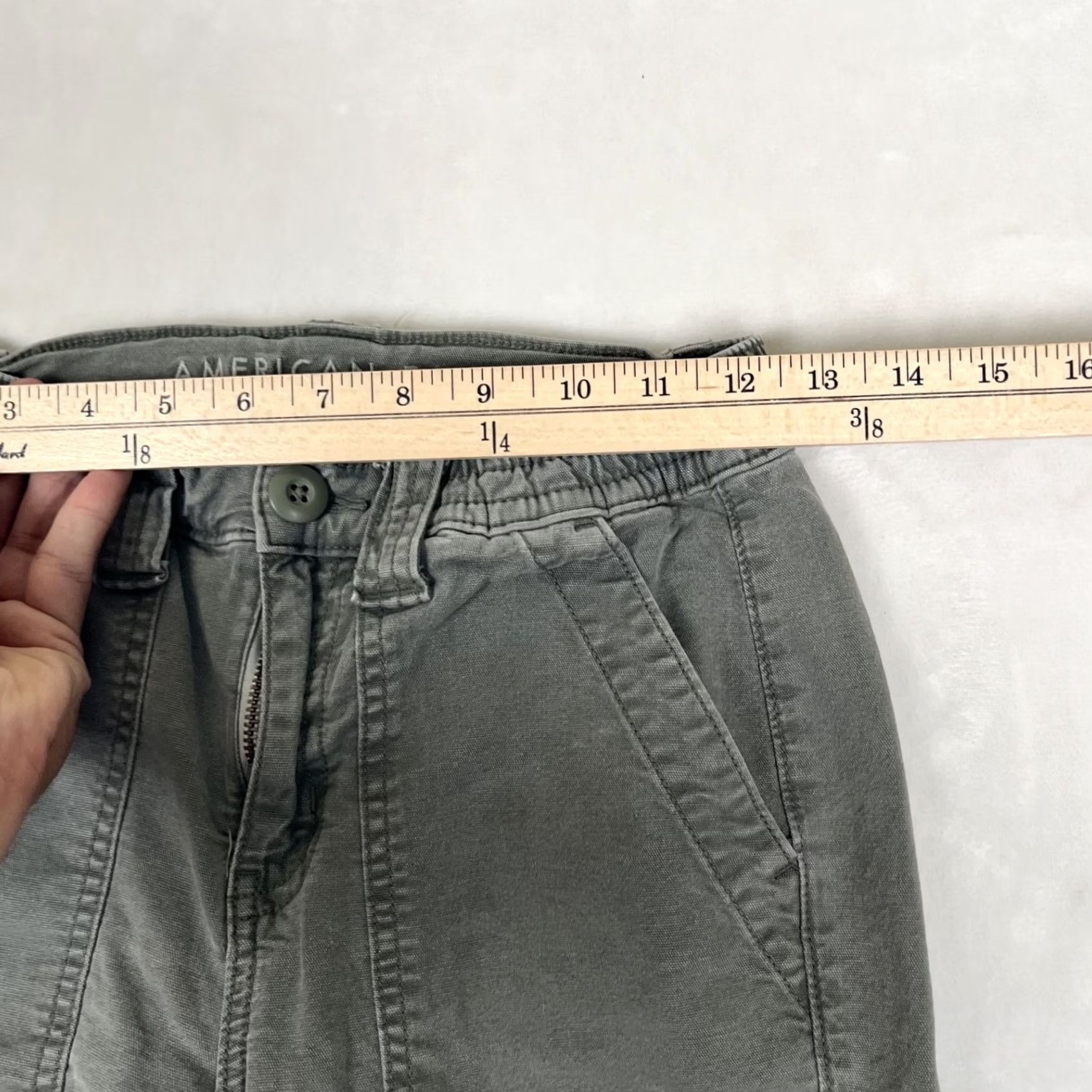 American Eagle Outfitters American Eagle Outfitters Cargo Pants Womens 00 Green Straight Leg Stretch Size 24" / US 00 / IT 34 - 3 Thumbnail