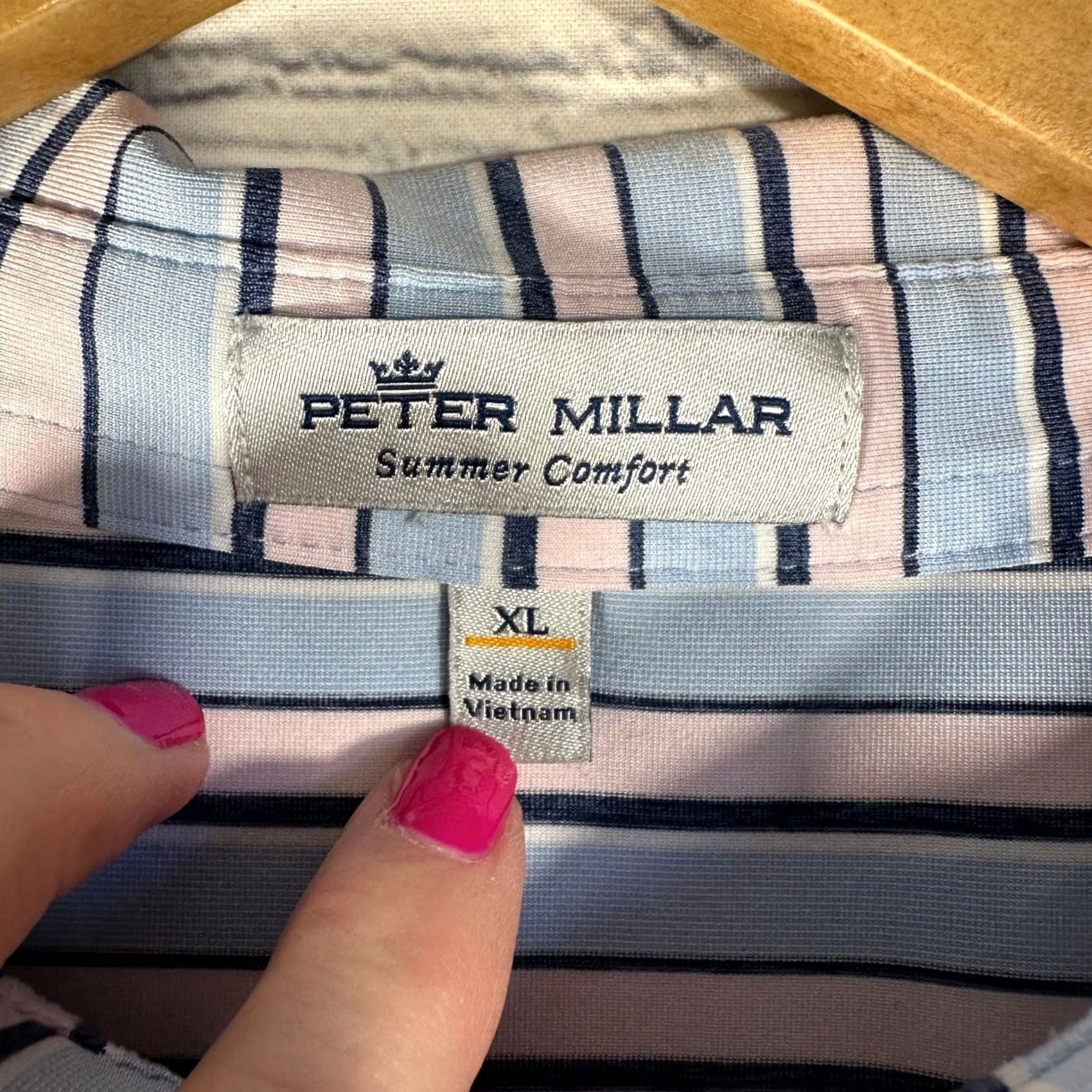 Peter Millar Peter Millar Polo Shirt Mens XL Multicolor Stripe Short Sleeve Moisture Wicking Golf Logo Embroidered Turtle Classic Summer Comfort Size US XL / EU 56 / 4 - 3 Thumbnail