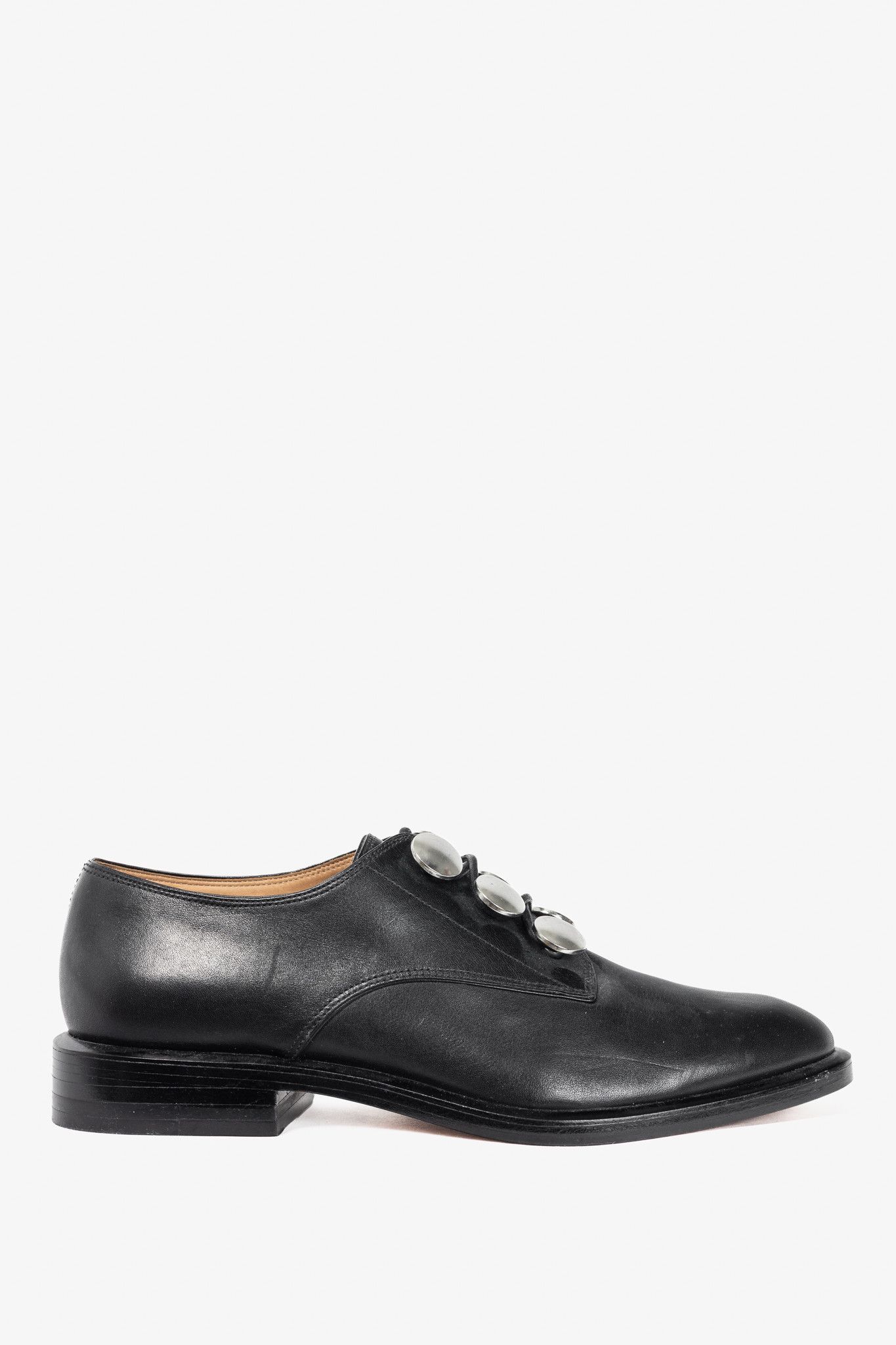 Alexander Wang Alexander Wang Matilda Black Leather Button Derbies Size US 6.5 / IT 36.5 - 1 Thumbnail