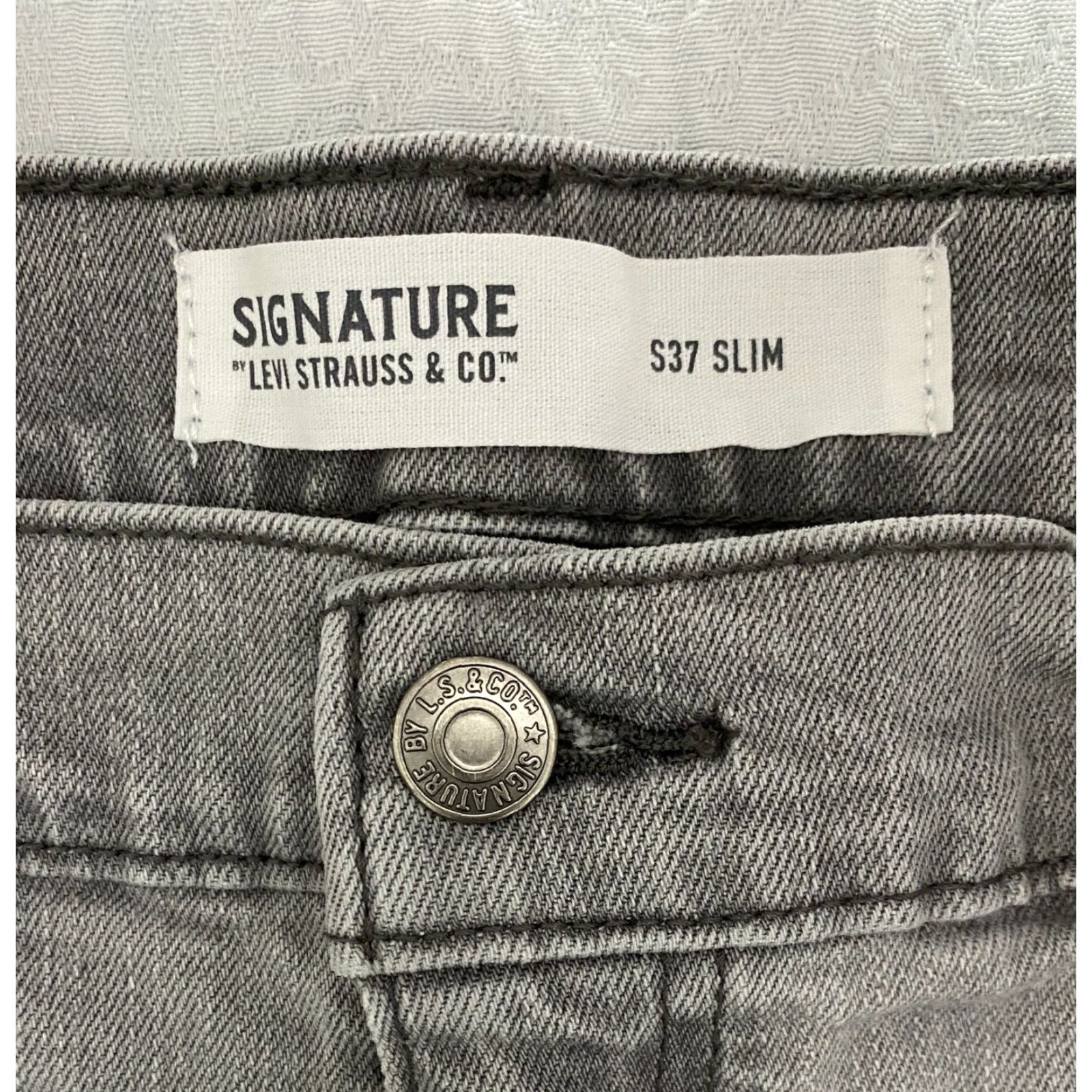 Levi's Levi's Signature S37 Slim Jeans Mens 40x30 Gray 5-Pocket Denim Jeans Slim Size US 40 / EU 56 - 3 Thumbnail